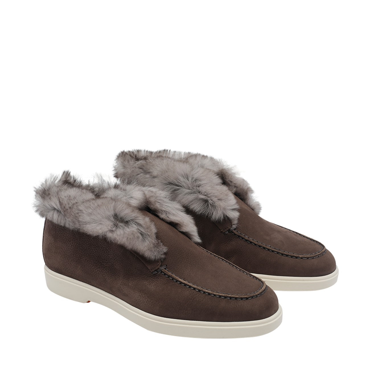 Santoni Women Desert Boots With Shearling Detail SANTONI