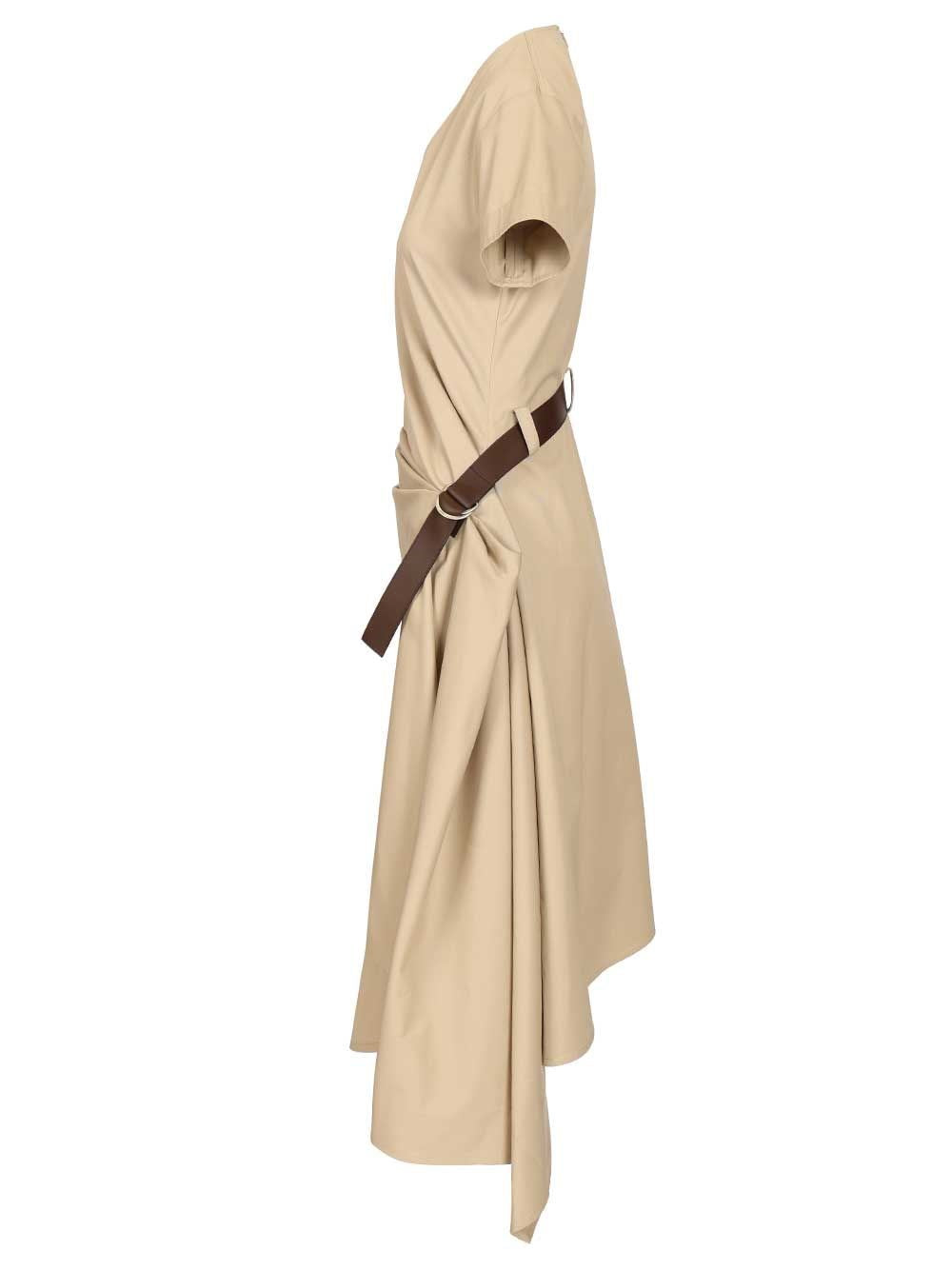 Loewe Women Belted Dress In Cotton And Silk LOEWE