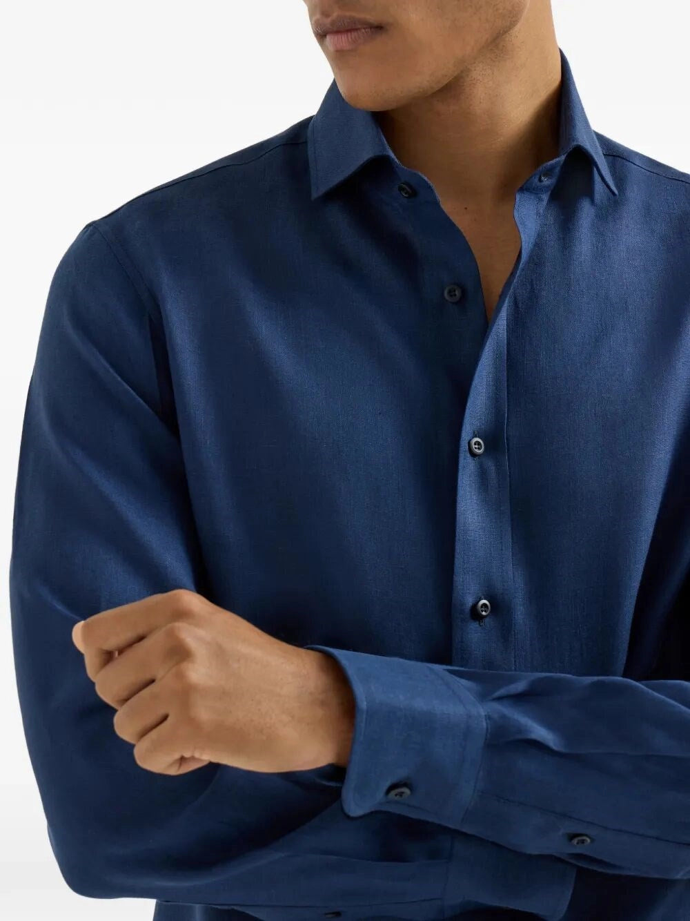 Brunello Cucinelli Men Linen Shirt BRUNELLO CUCINELLI