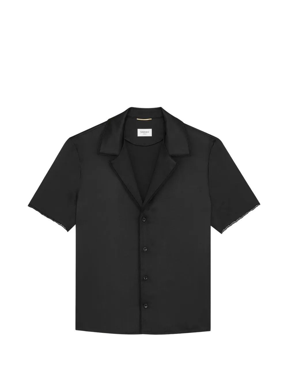 Saint Laurent Women Silk Satin Shirt With Lace Edges SAINT LAURENT