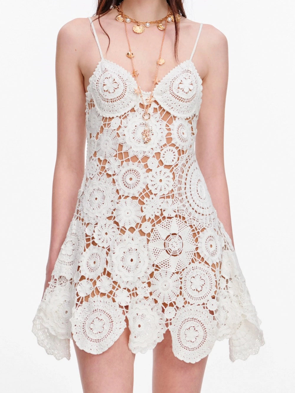 Self-Portrait Women Crochet Mini Dress SELF-PORTRAIT
