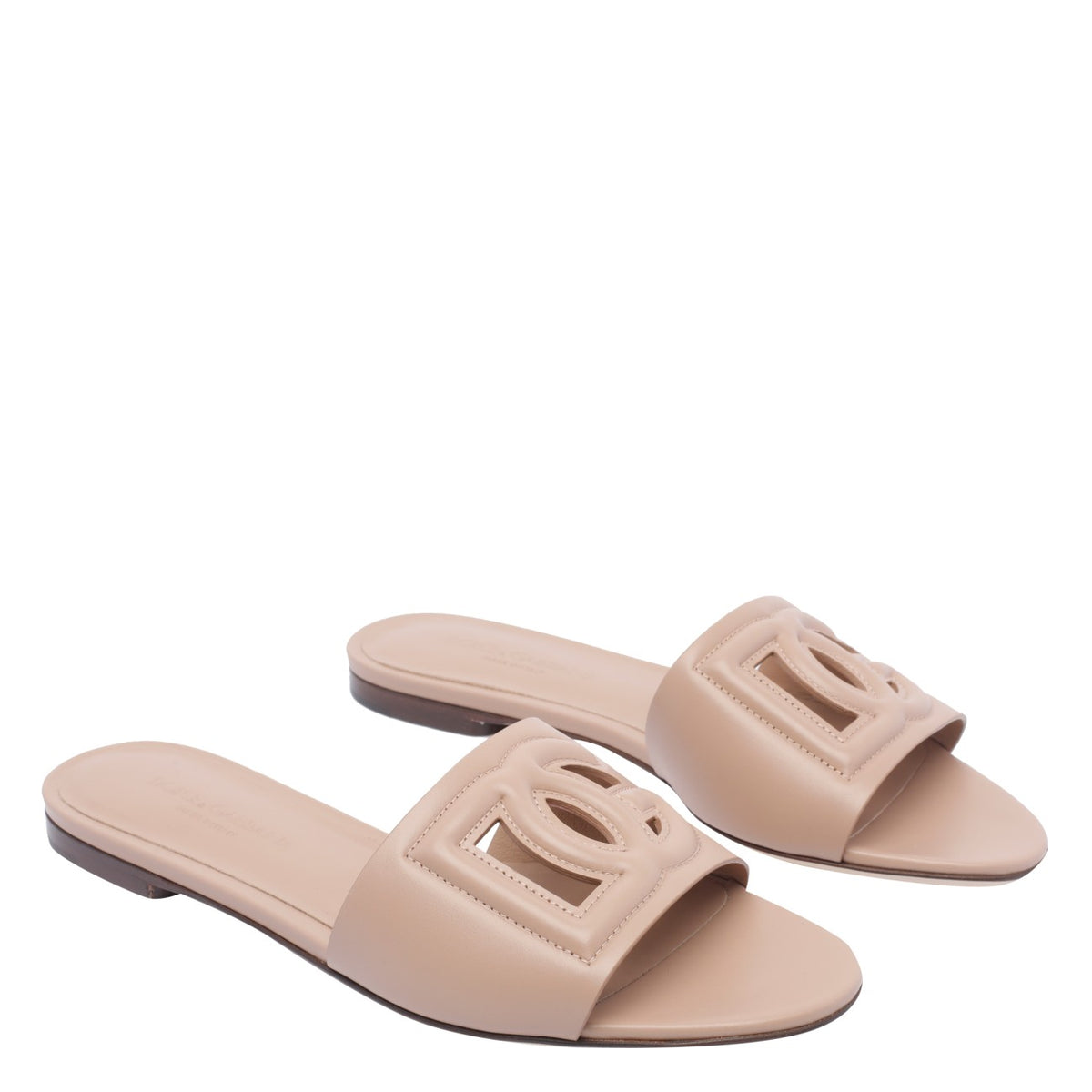 Dolce&Gabbana Women Dg Logo Leather Slides DOLCE & GABBANA