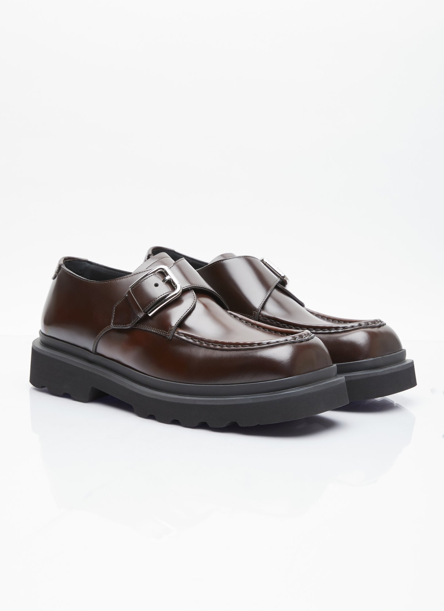Dolce & Gabbana Men Brushed Leather Monkstrap Shoes DOLCE & GABBANA