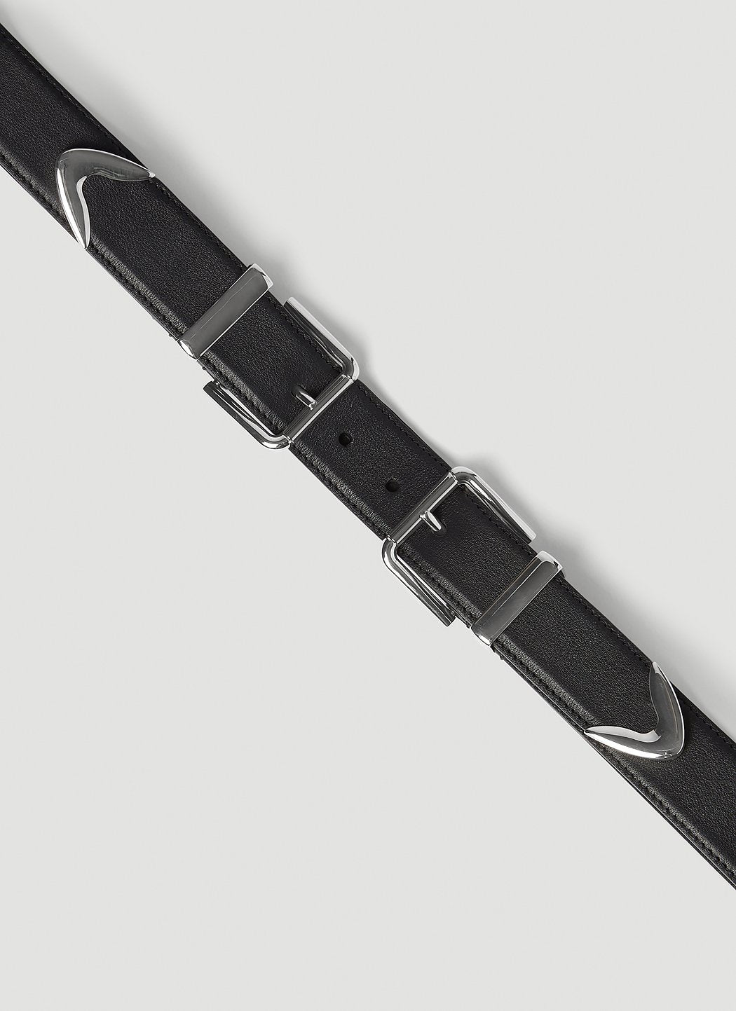Dolce & Gabbana Men Double Buckle Leather Belt DOLCE & GABBANA