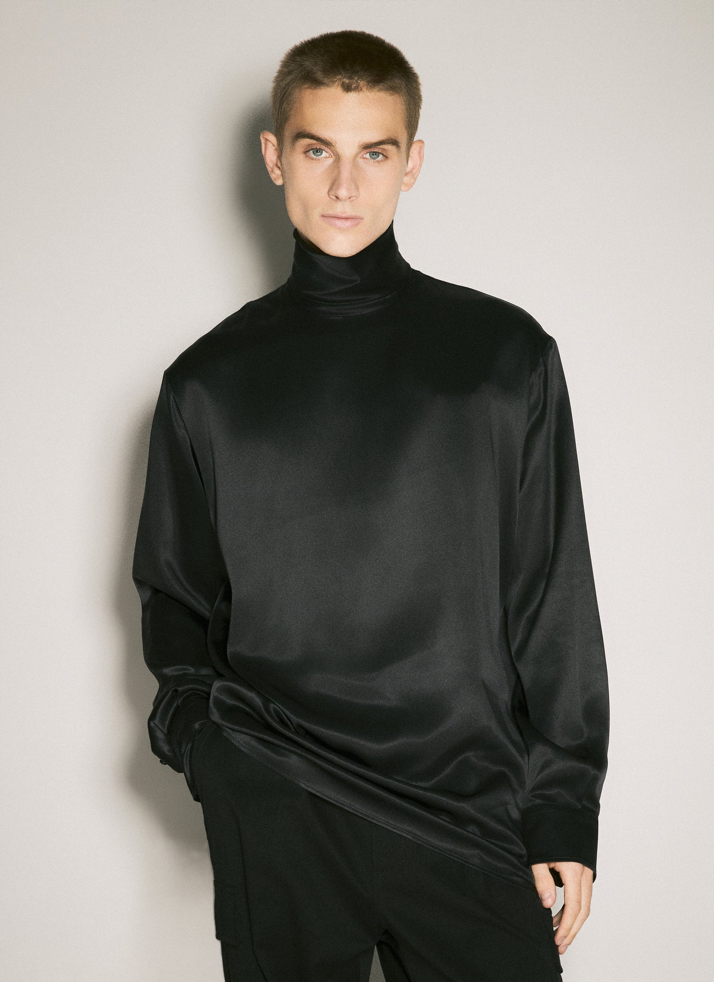 Dolce & Gabbana Men Loose Silk Turtleneck Top DOLCE & GABBANA