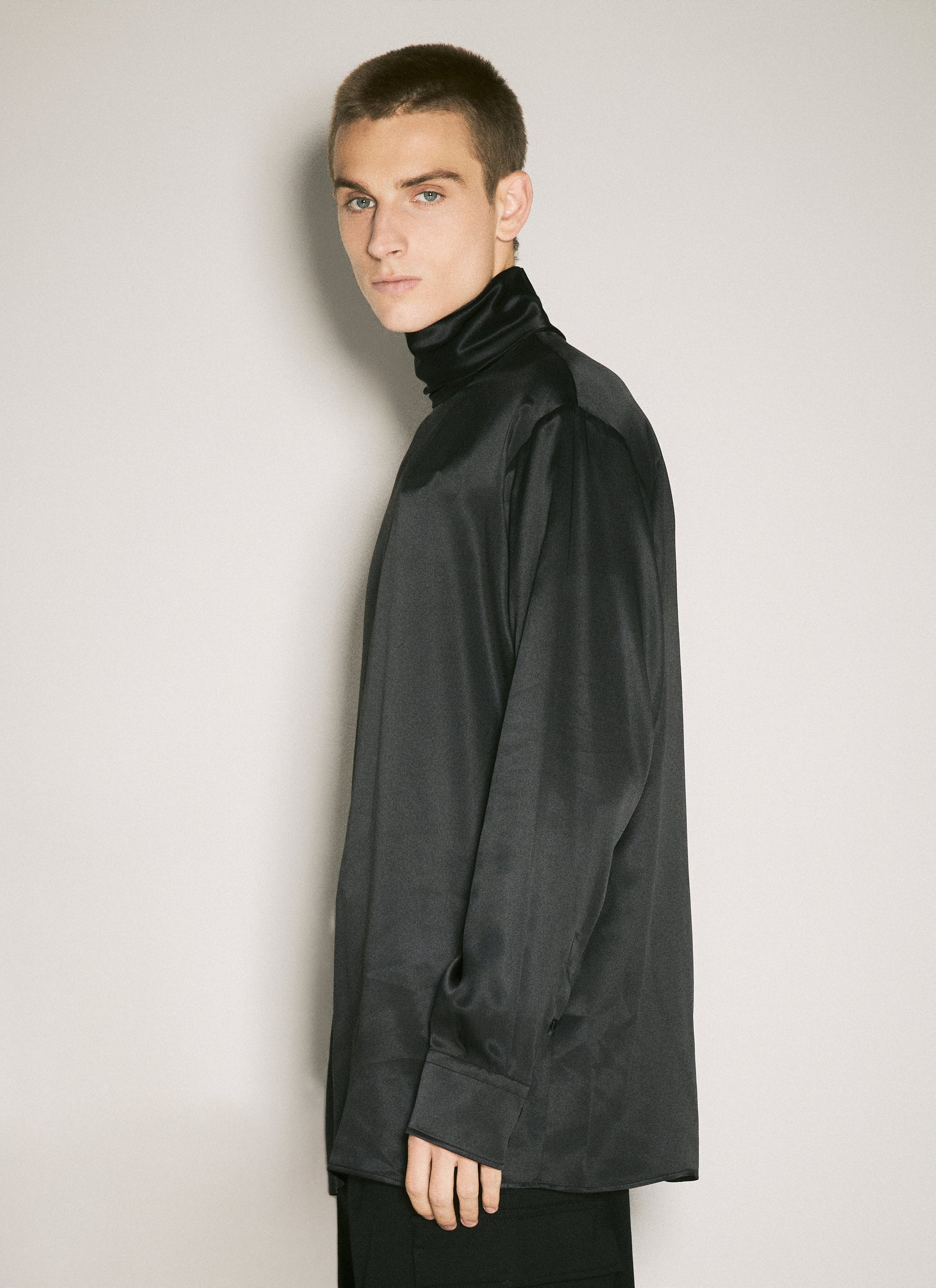 Dolce & Gabbana Men Loose Silk Turtleneck Top DOLCE & GABBANA