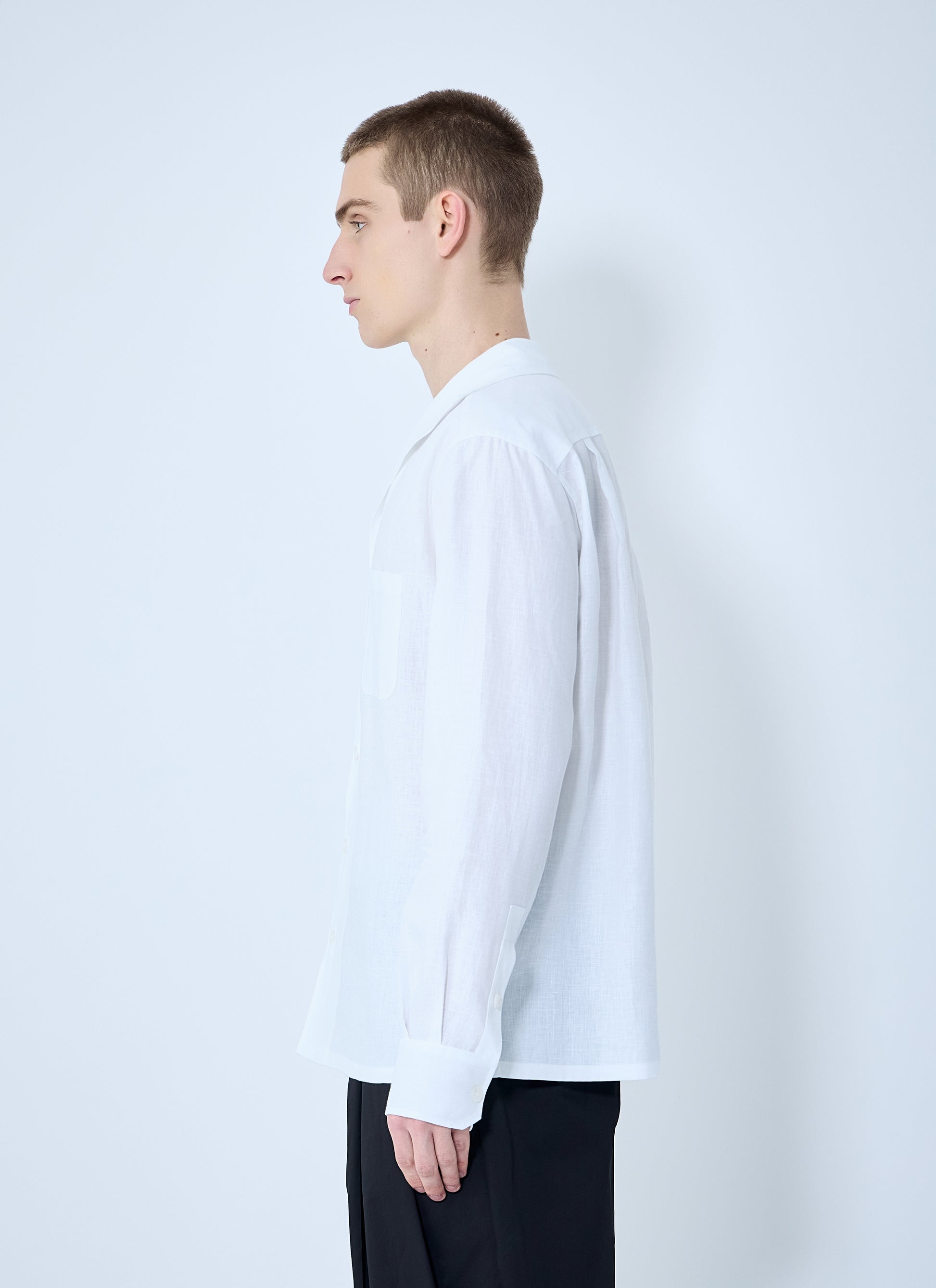 Dolce & Gabbana Men Linen Spread Collar Shirt DOLCE & GABBANA