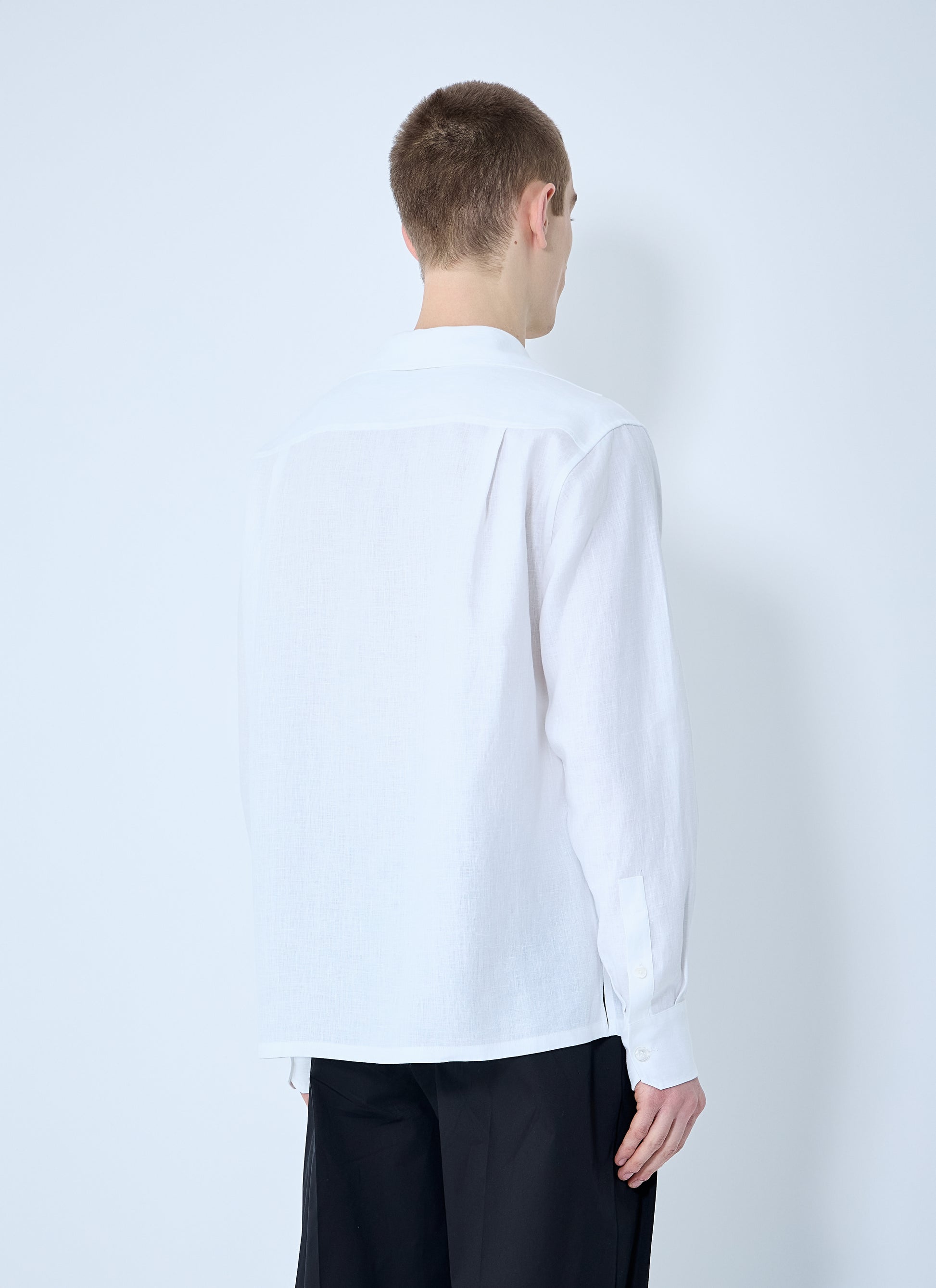 Dolce & Gabbana Men Linen Spread Collar Shirt DOLCE & GABBANA