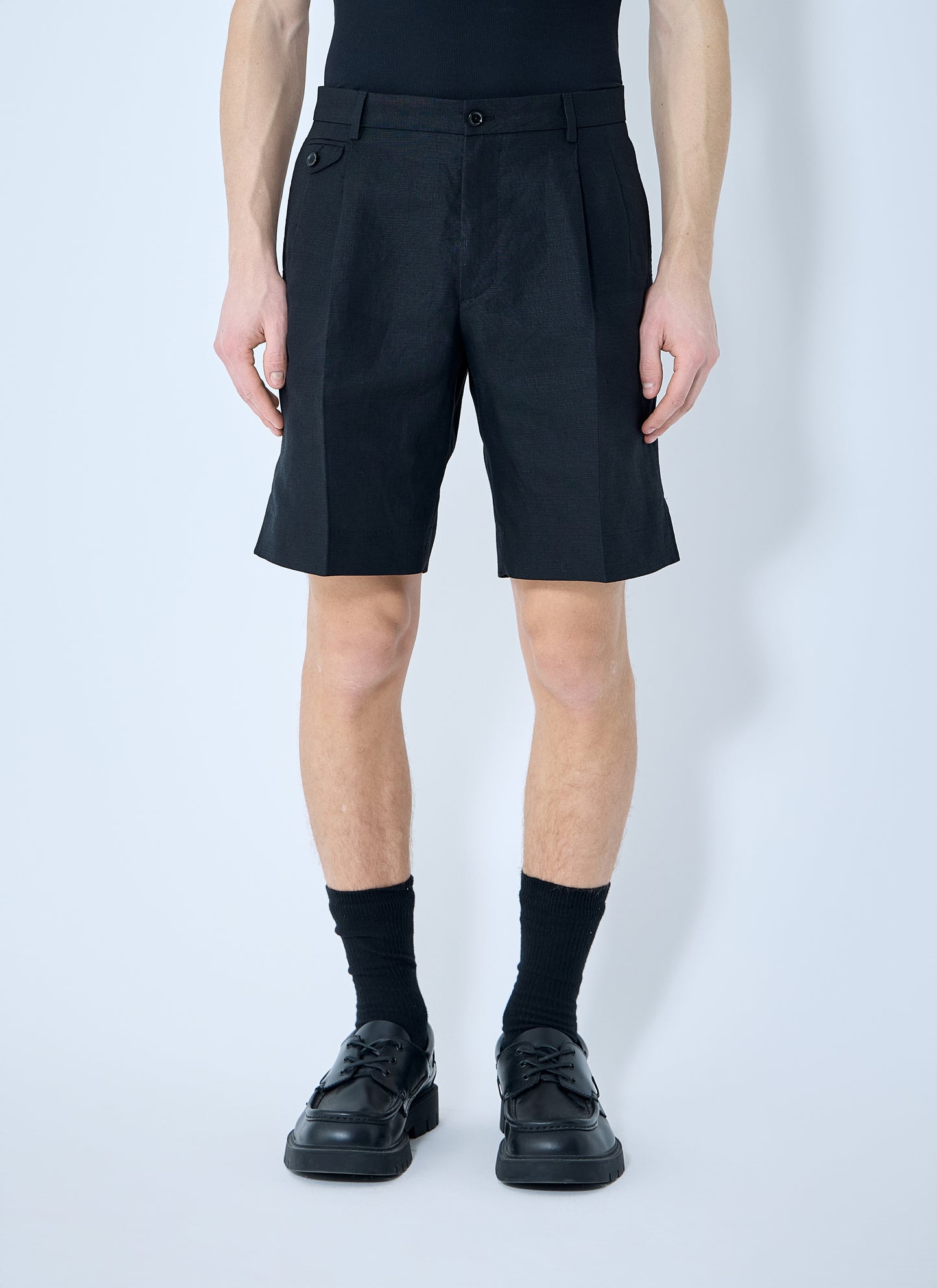 Dolce & Gabbana Men Linen Tailored Shorts DOLCE & GABBANA
