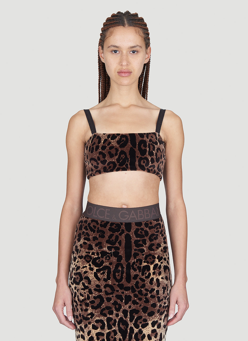 Dolce & Gabbana Women Leopard Print Crop Top DOLCE & GABBANA