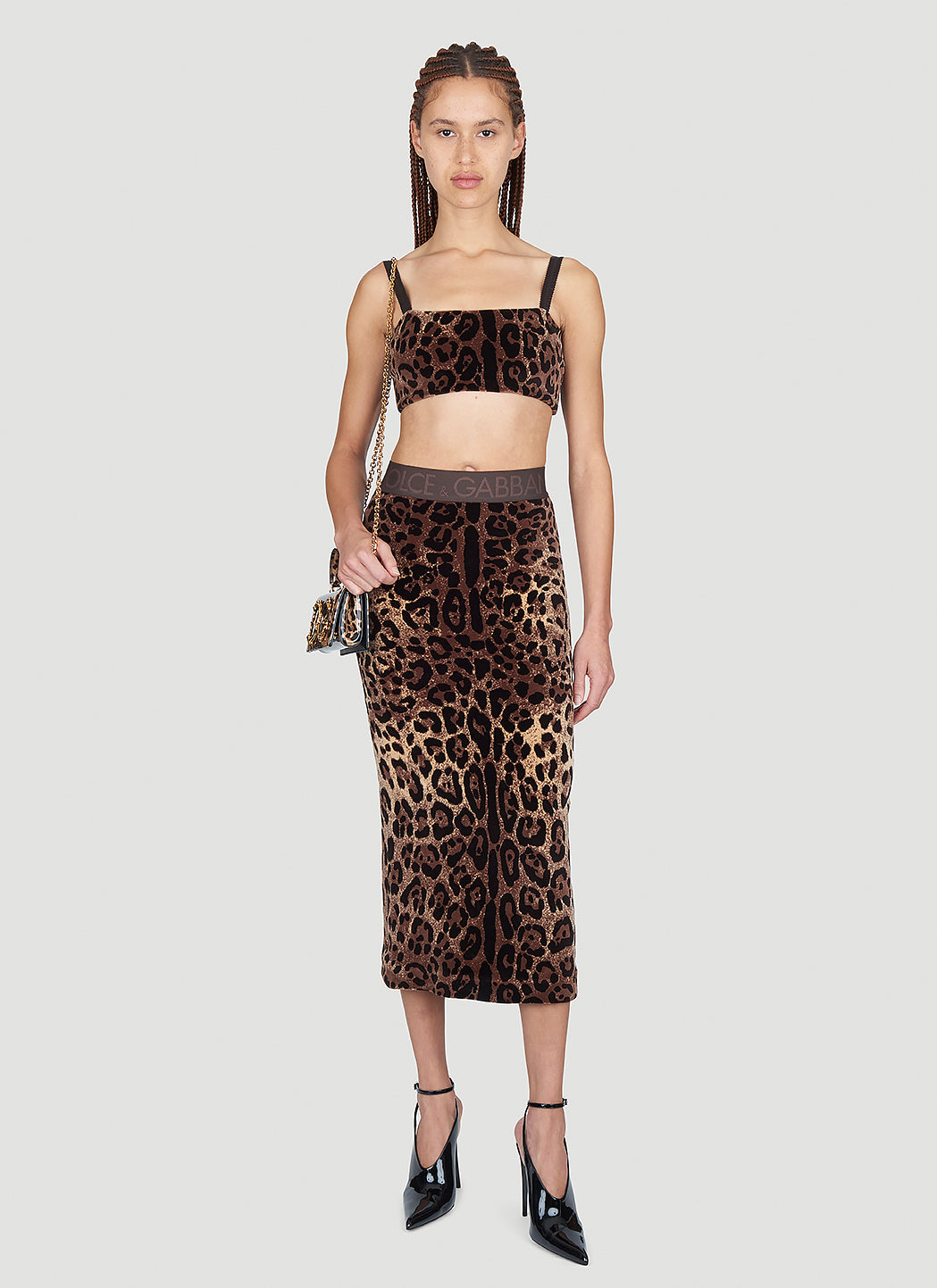Dolce & Gabbana Women Leopard Print Crop Top DOLCE & GABBANA