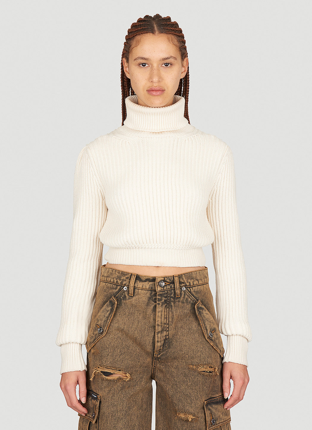 Dolce & Gabbana Women Crop Rib Sweater DOLCE & GABBANA