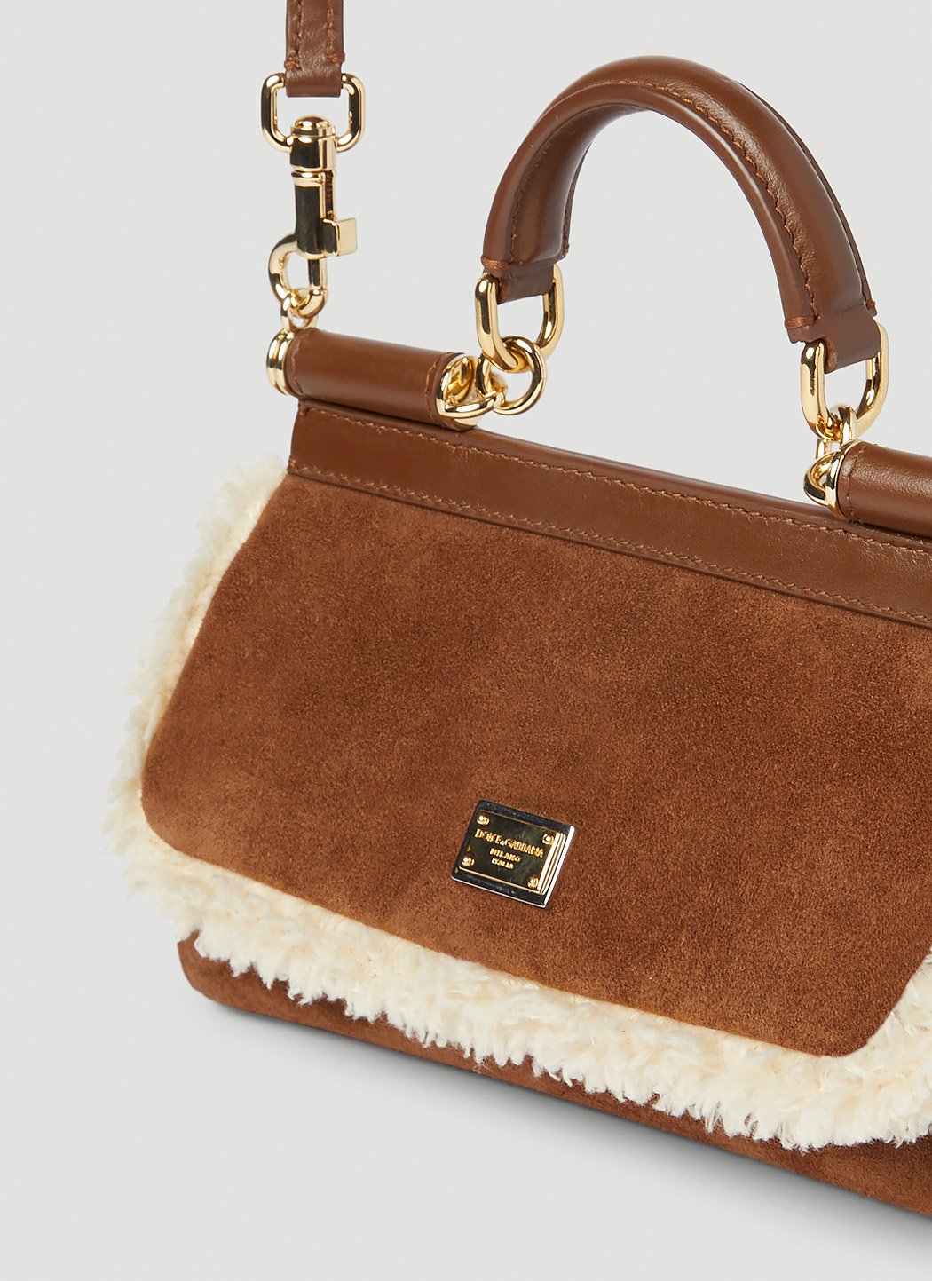 Dolce & Gabbana Women Sicily Suede Small Handbag DOLCE & GABBANA
