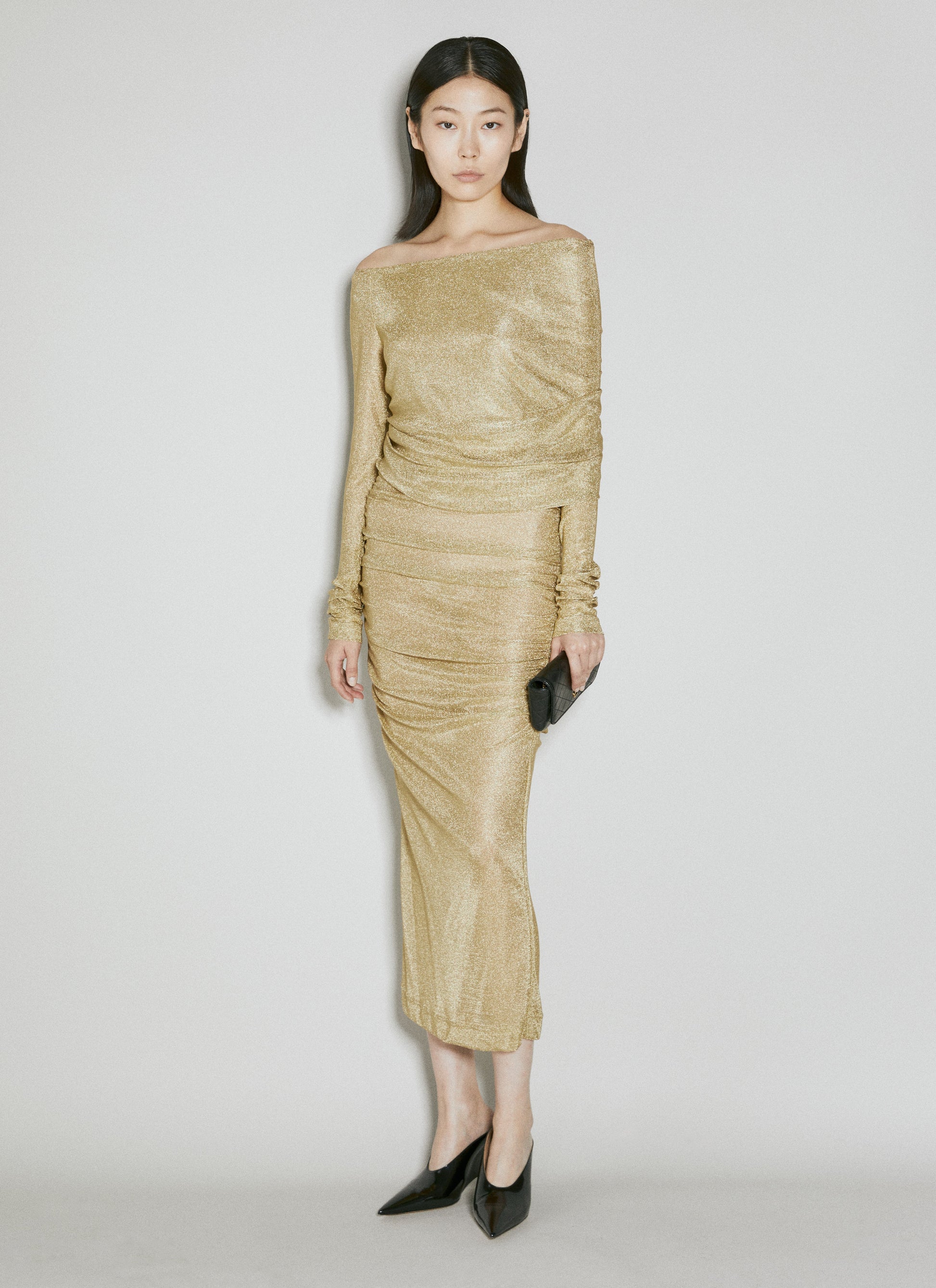 Dolce & Gabbana Women Lurex Mesh Midi Dress DOLCE & GABBANA