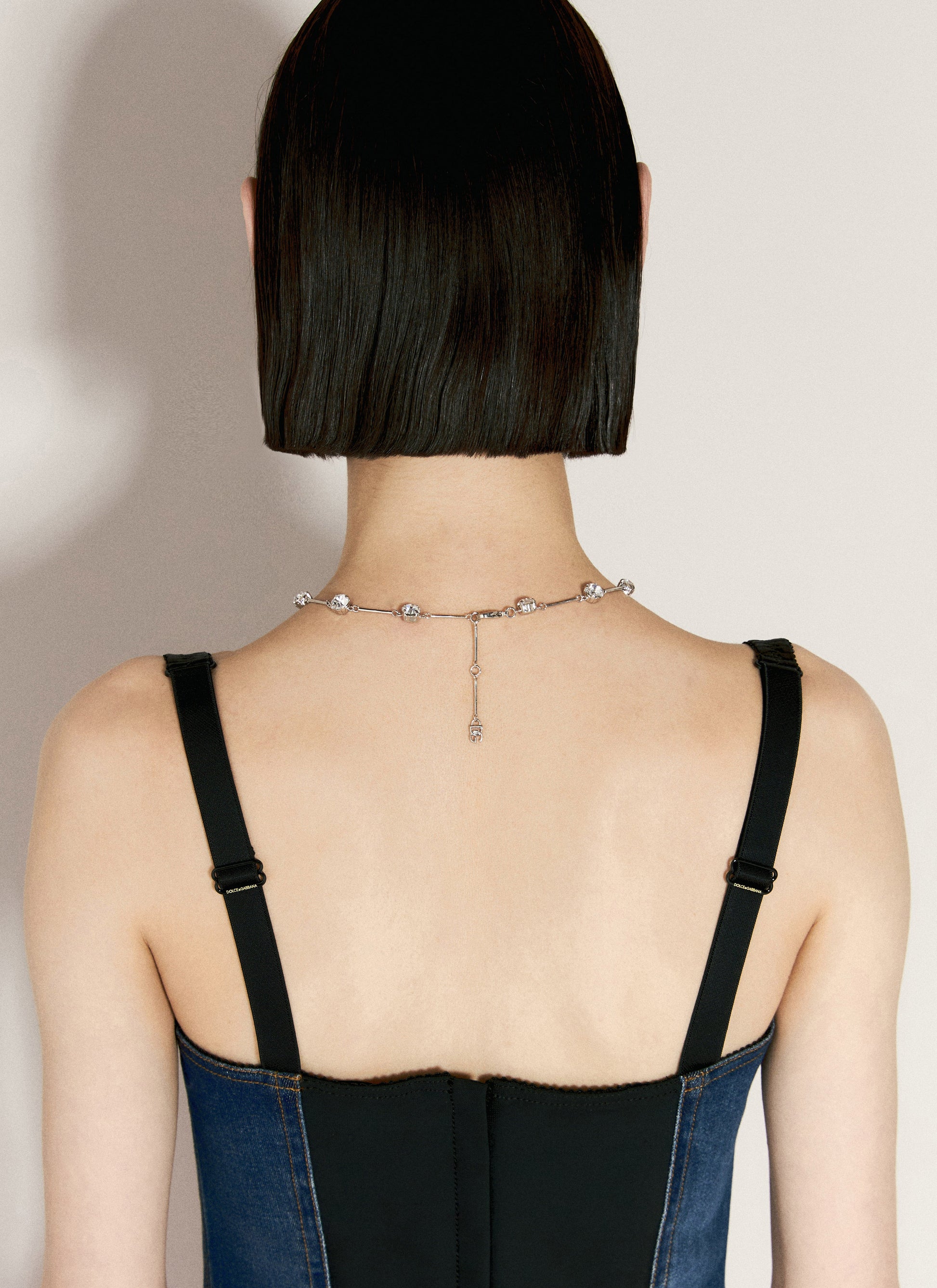 Dolce & Gabbana Women Roseary-Style Necklace With Rhinestone Crosses DOLCE & GABBANA