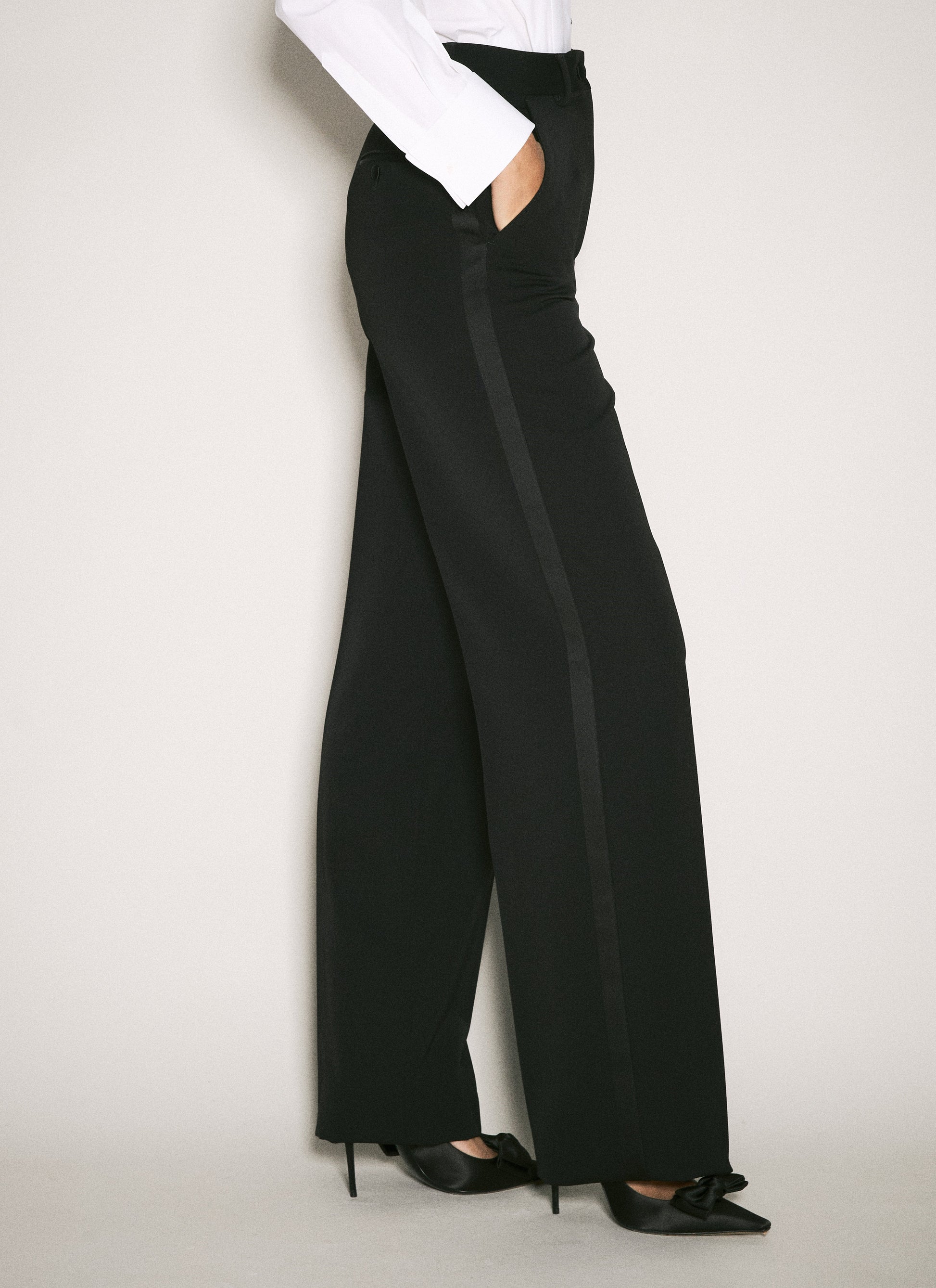 Dolce & Gabbana Women Wool Gabardine Tuxedo Pants DOLCE & GABBANA