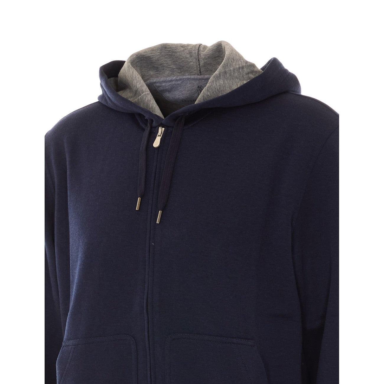 Brunello Cucinelli Men Double Fabric Zip Up Hoodie BRUNELLO CUCINELLI