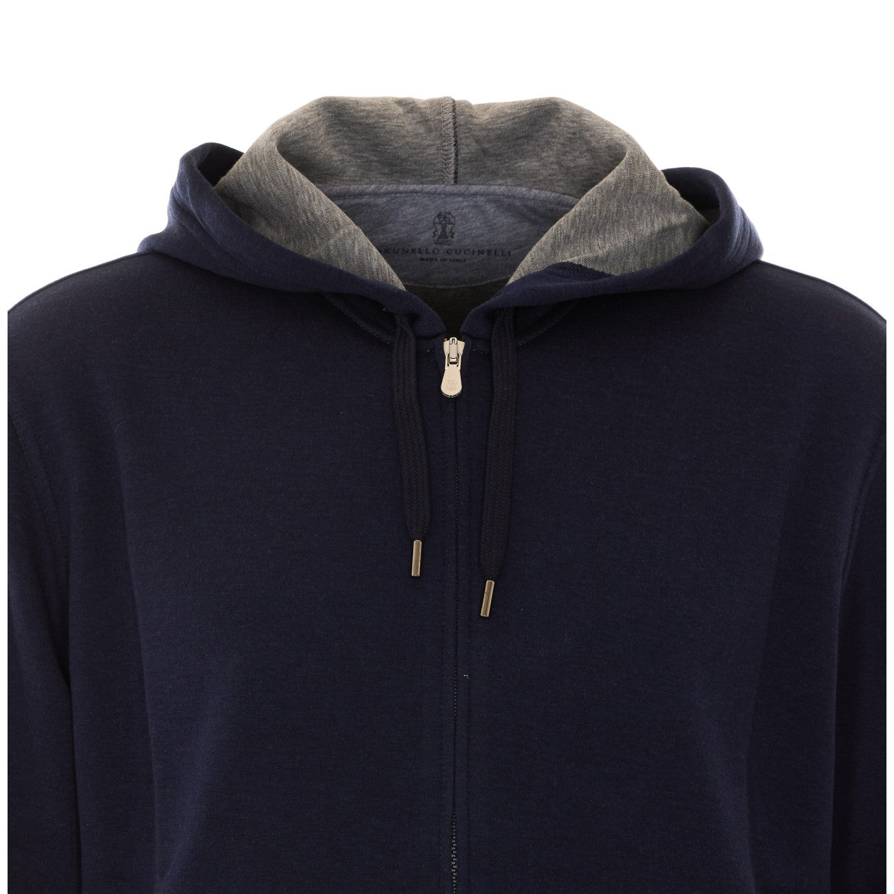 Brunello Cucinelli Men Double Fabric Zip Up Hoodie BRUNELLO CUCINELLI