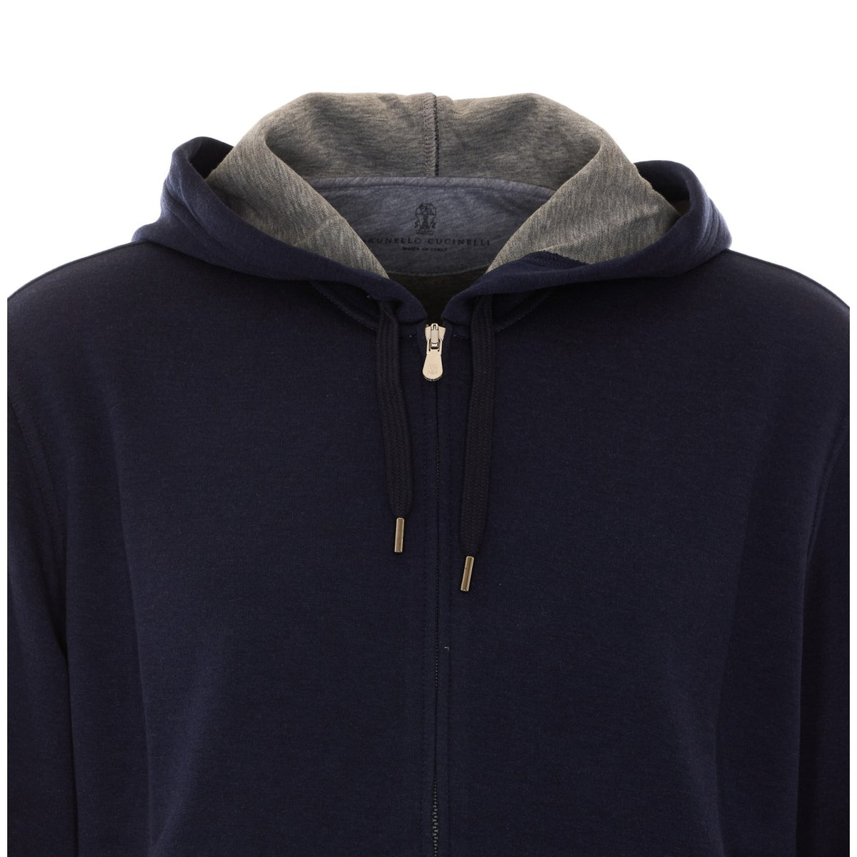 Brunello Cucinelli Men Double Fabric Zip Up Hoodie BRUNELLO CUCINELLI
