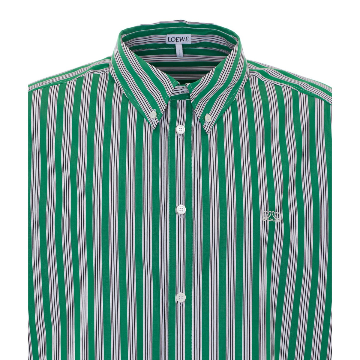 Loewe Men Double L Logo Striped Shirt LOEWE