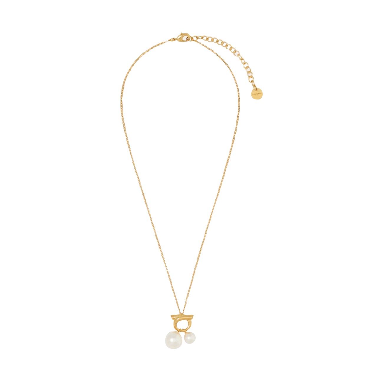 Ferragamo Women Double Pearls And Gancini Necklace FERRAGAMO