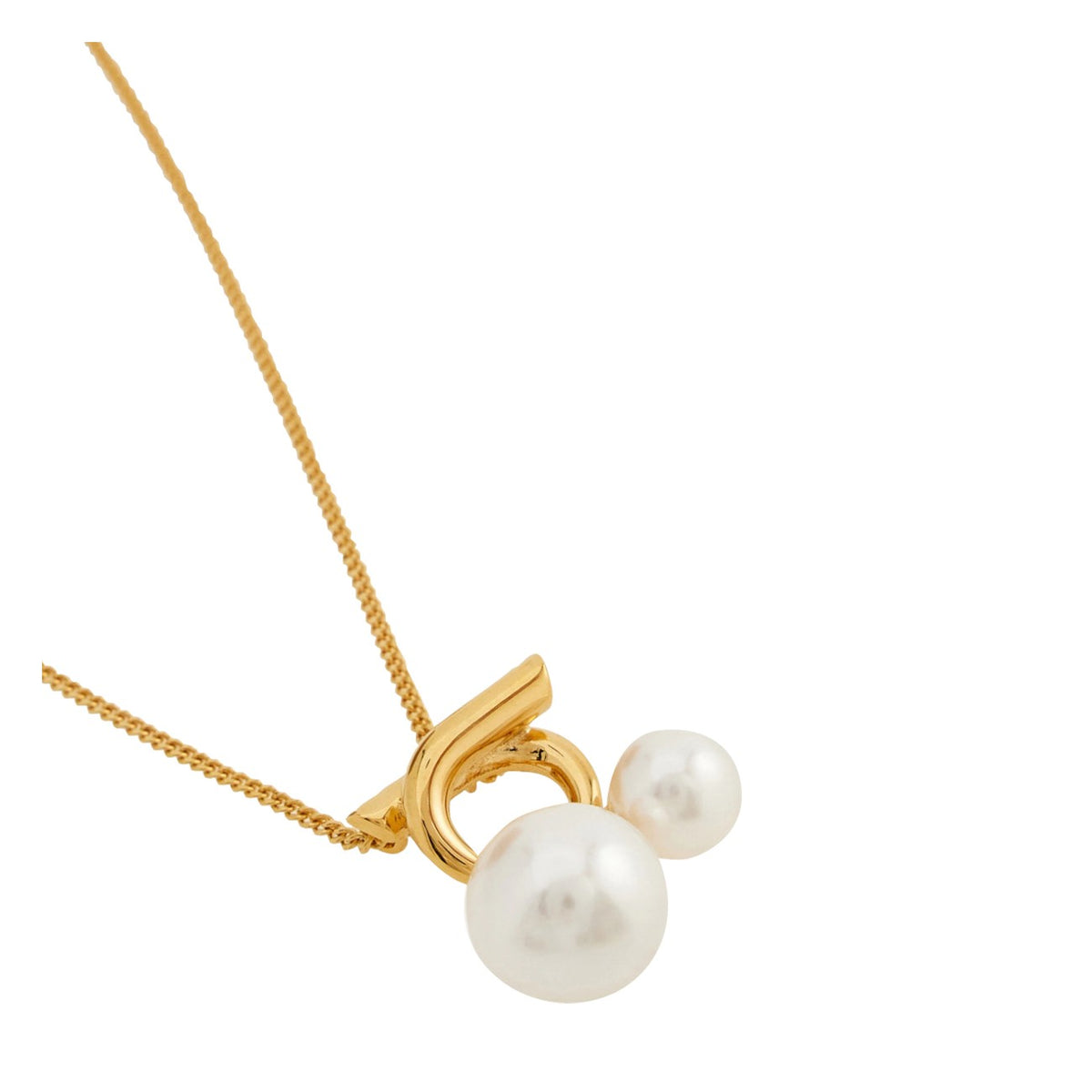 Ferragamo Women Double Pearls And Gancini Necklace FERRAGAMO