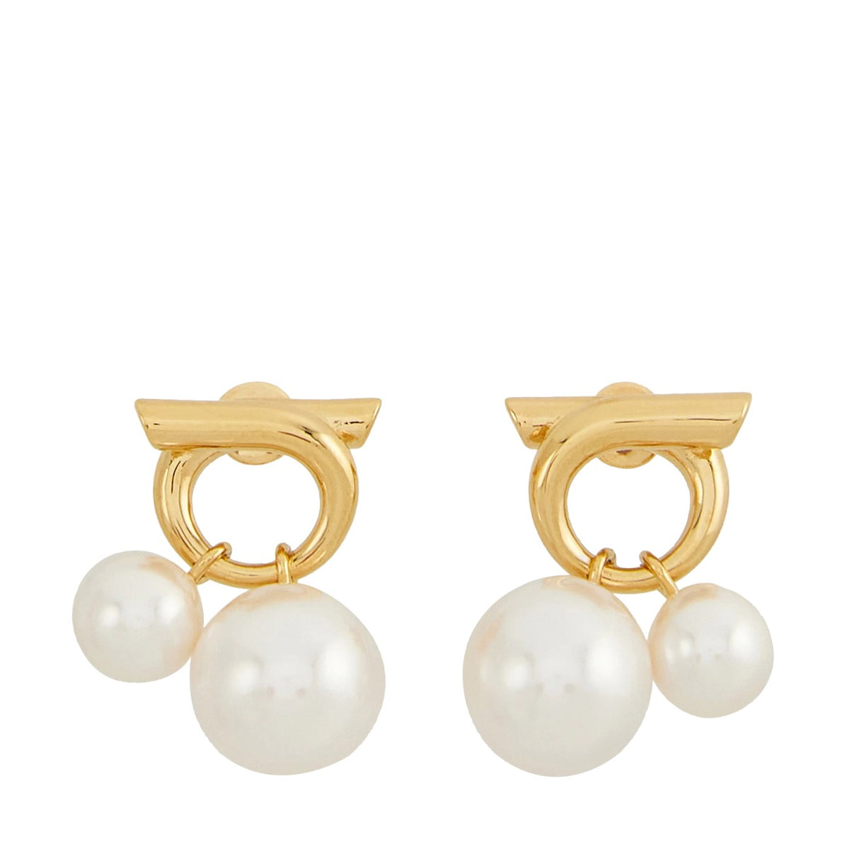 Ferragamo Women Double Pearls Earrings FERRAGAMO