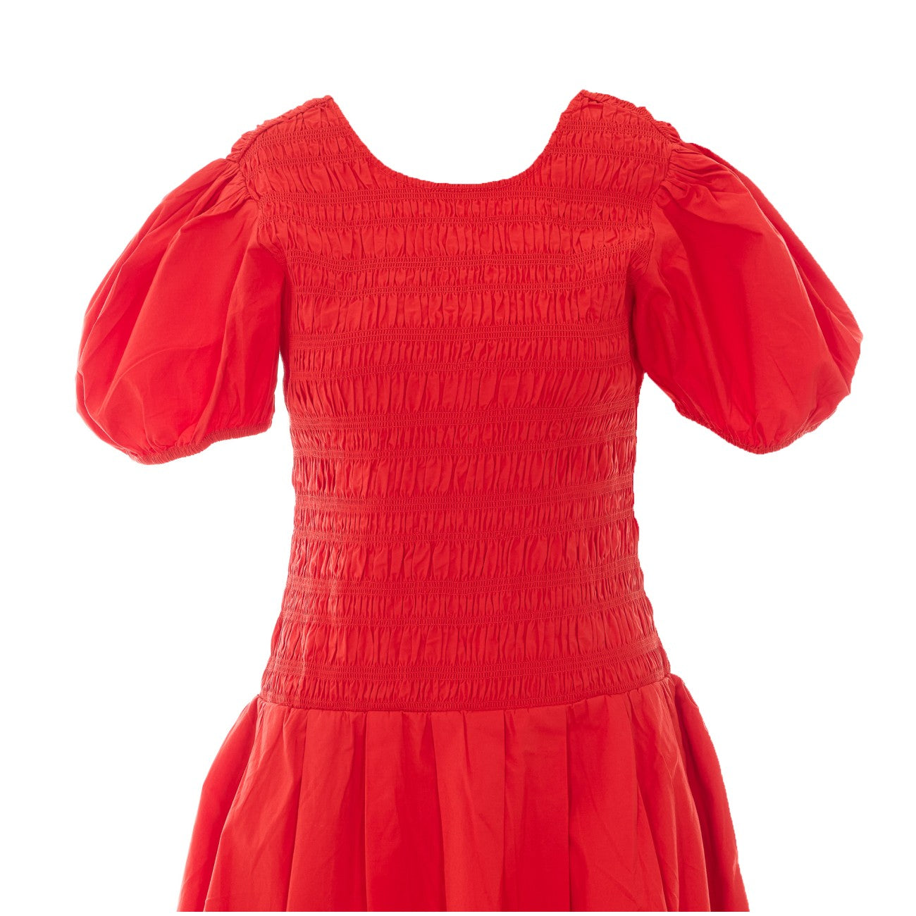 Ganni Women Dress In Smocked Cotton GANNI