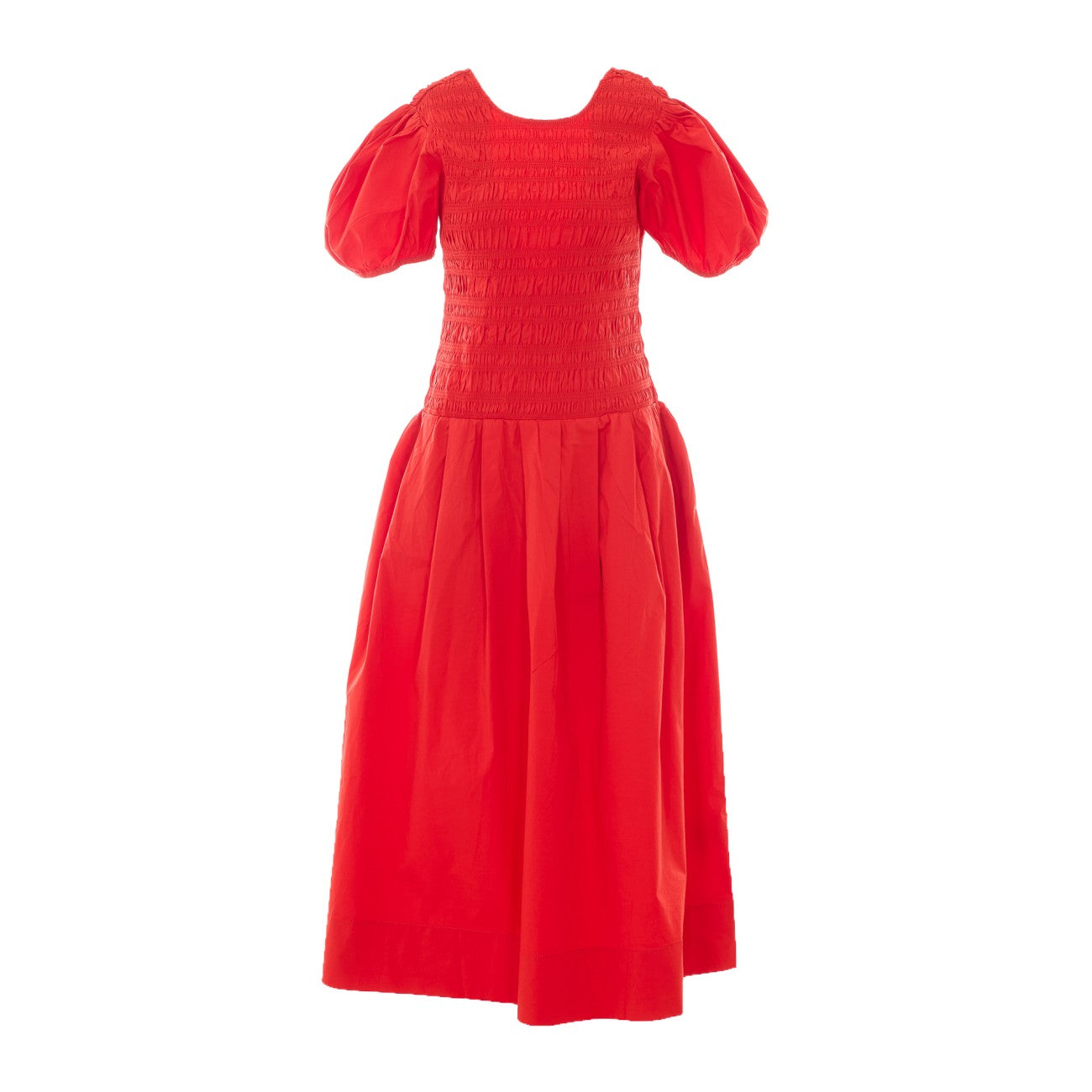 Ganni Women Dress In Smocked Cotton GANNI