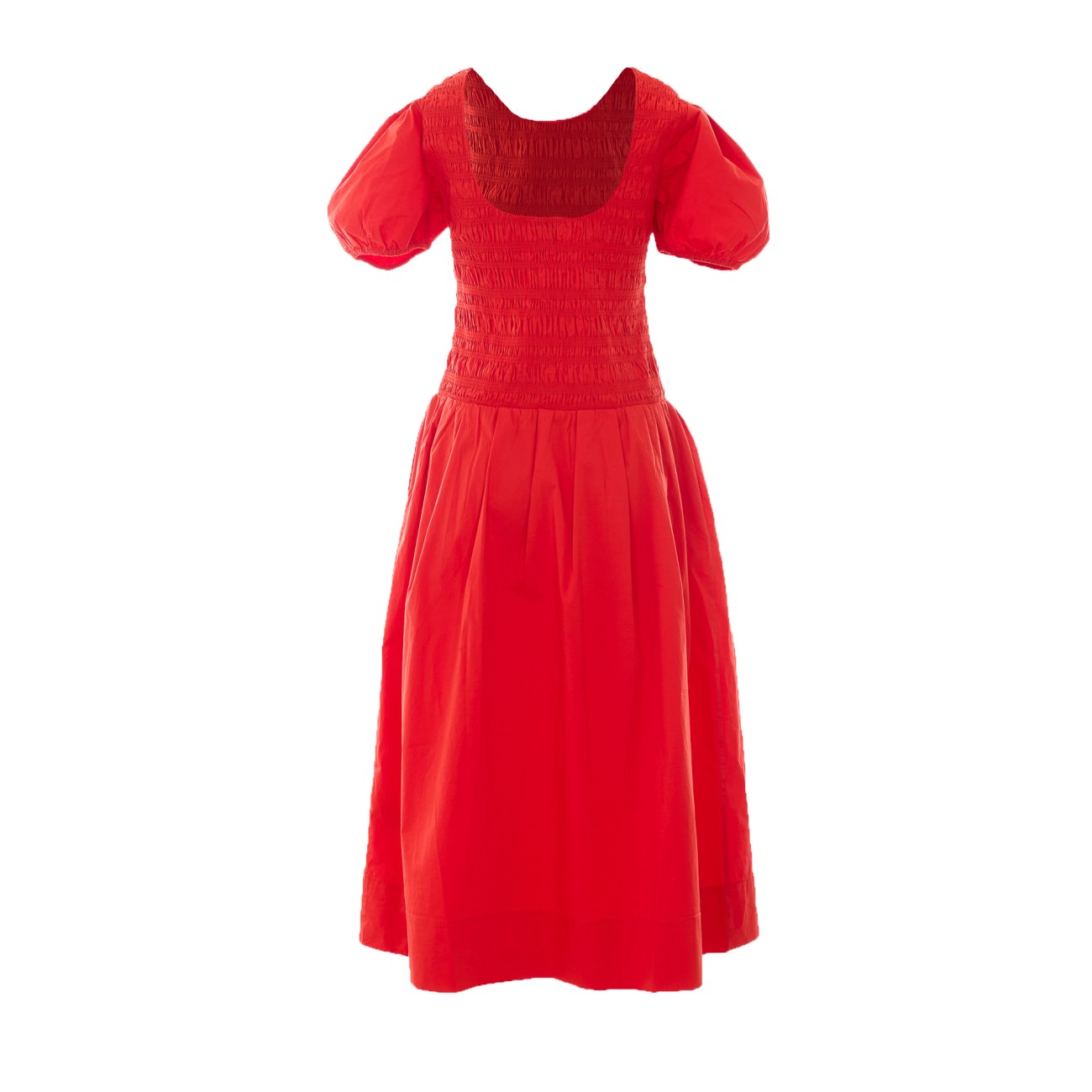 Ganni Women Dress In Smocked Cotton GANNI