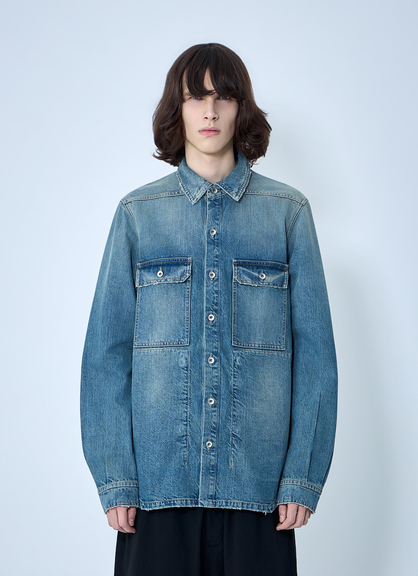 Rick Owens Drkshdw Men Denim Overshirt Jacket RICK OWENS