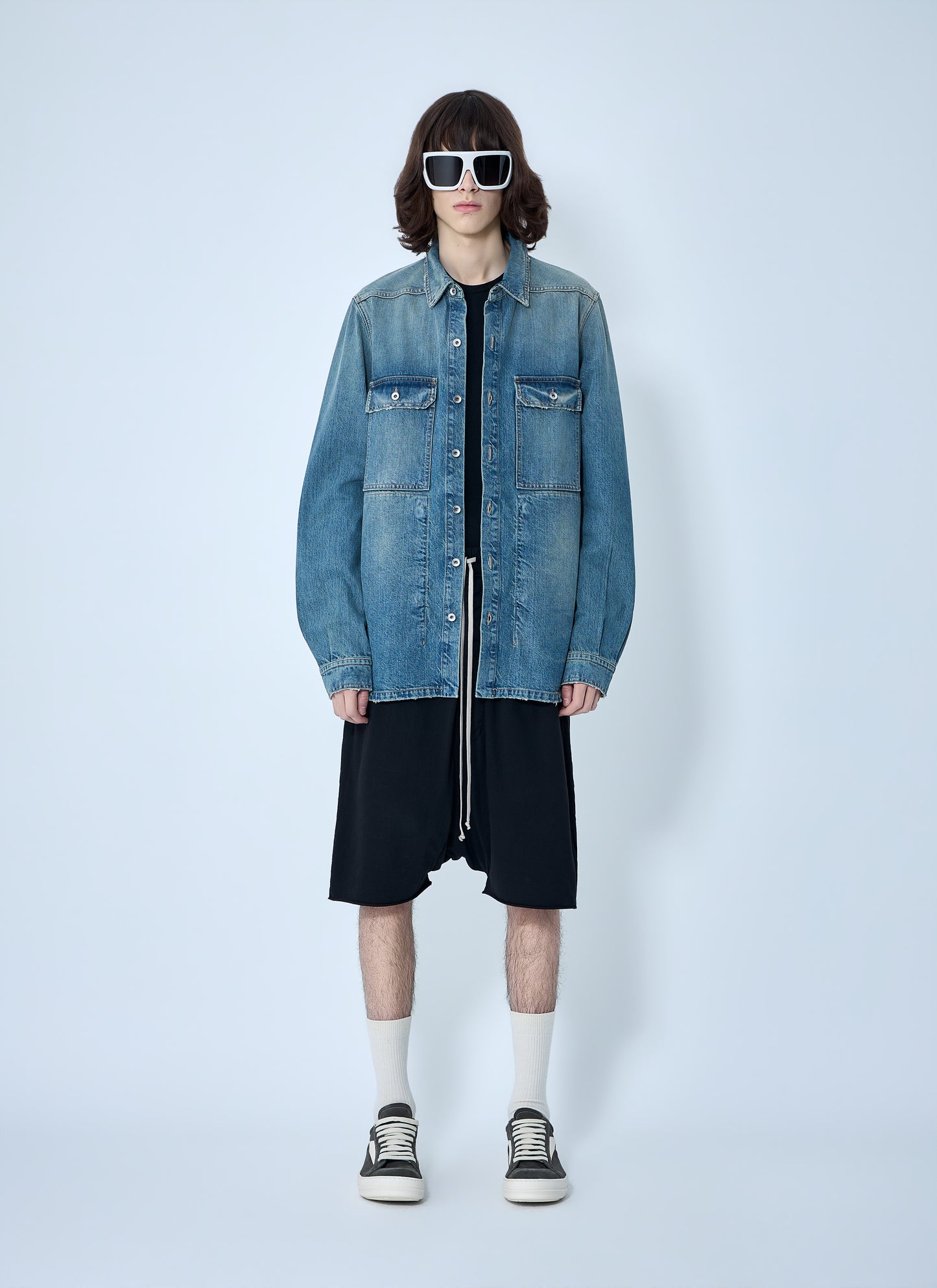 Rick Owens Drkshdw Men Denim Overshirt Jacket RICK OWENS