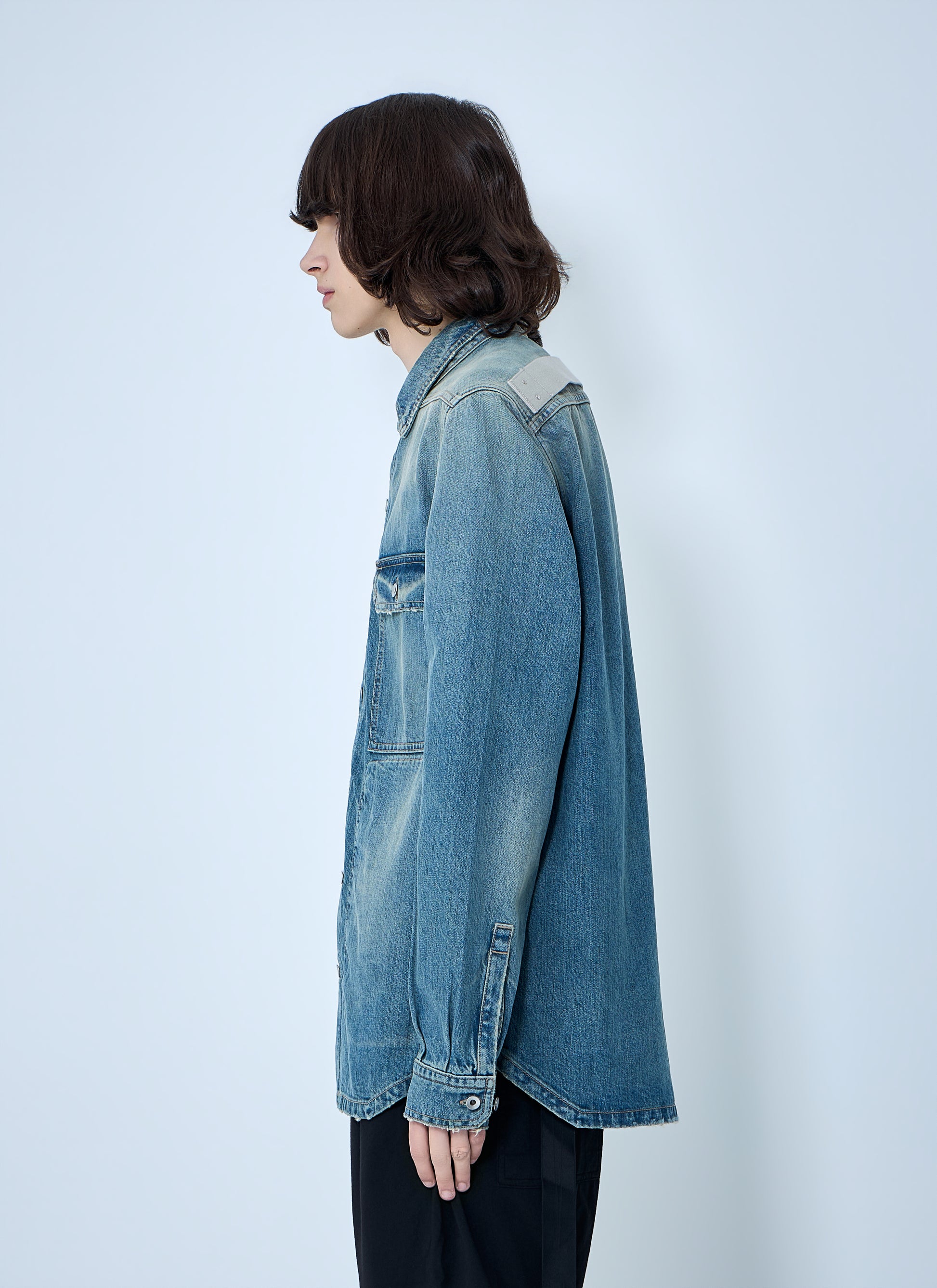 Rick Owens Drkshdw Men Denim Overshirt Jacket RICK OWENS
