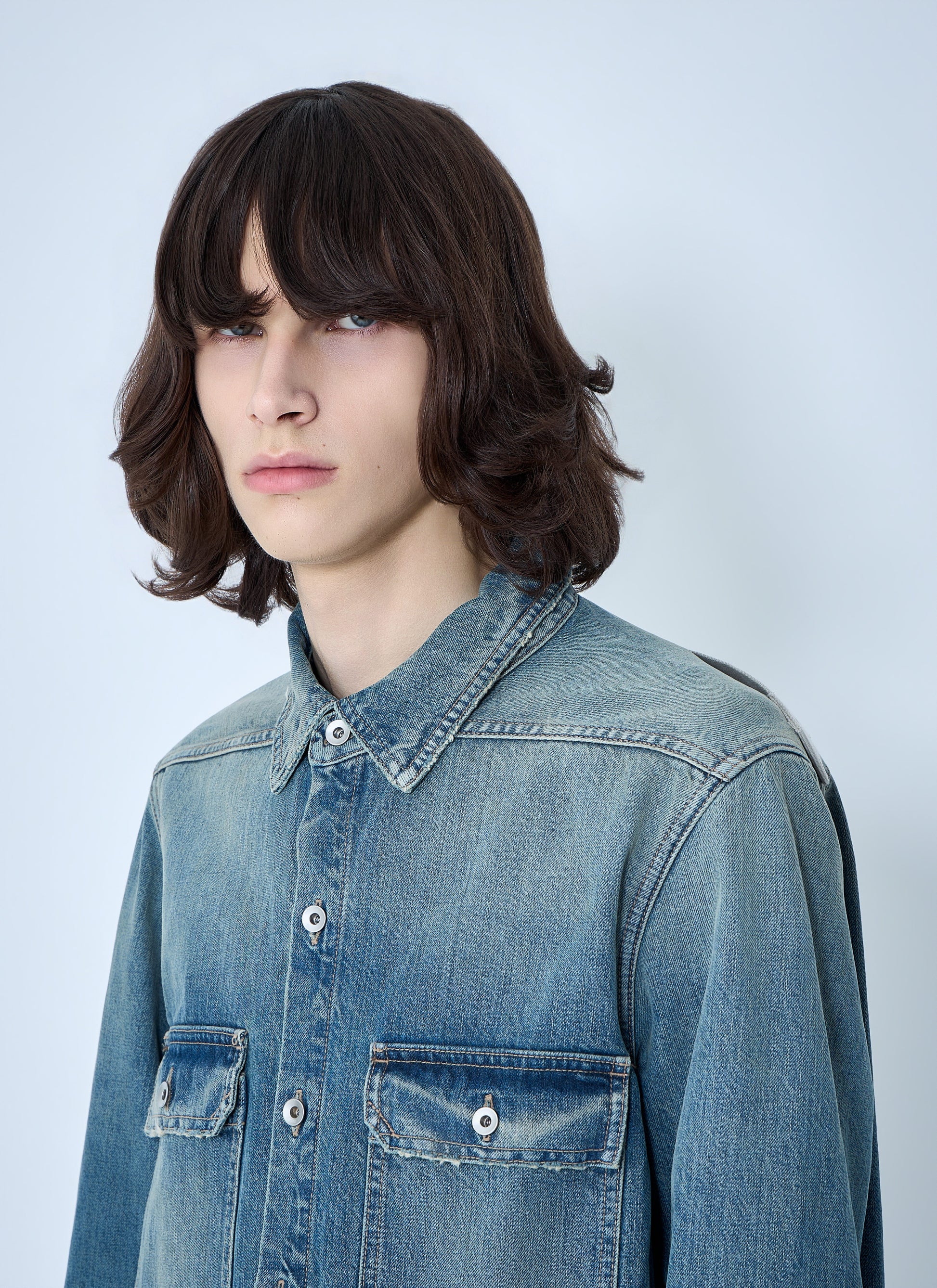 Rick Owens Drkshdw Men Denim Overshirt Jacket RICK OWENS