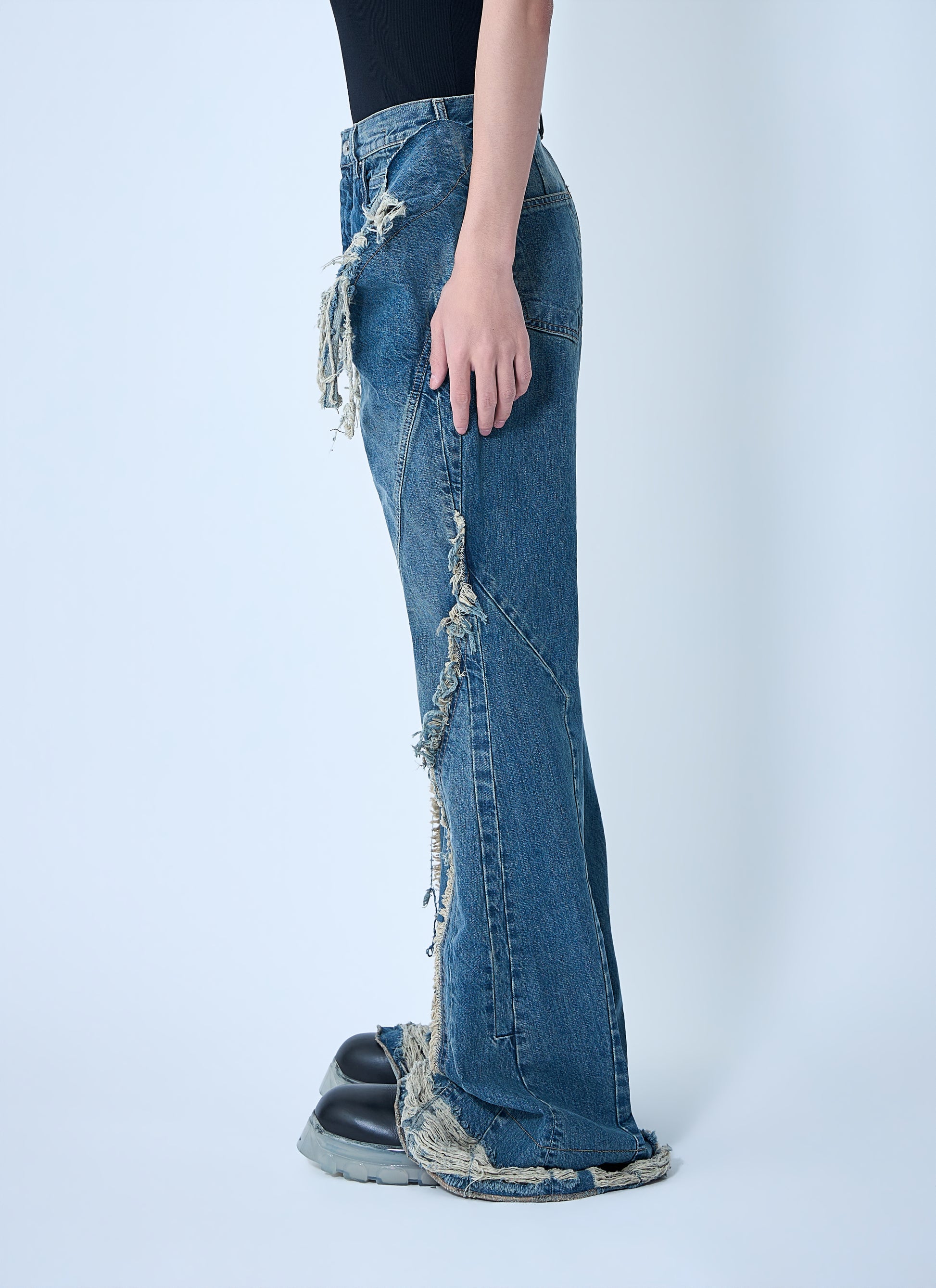 Rick Owens Drkshdw Men Slivered Bootcut Jeans RICK OWENS