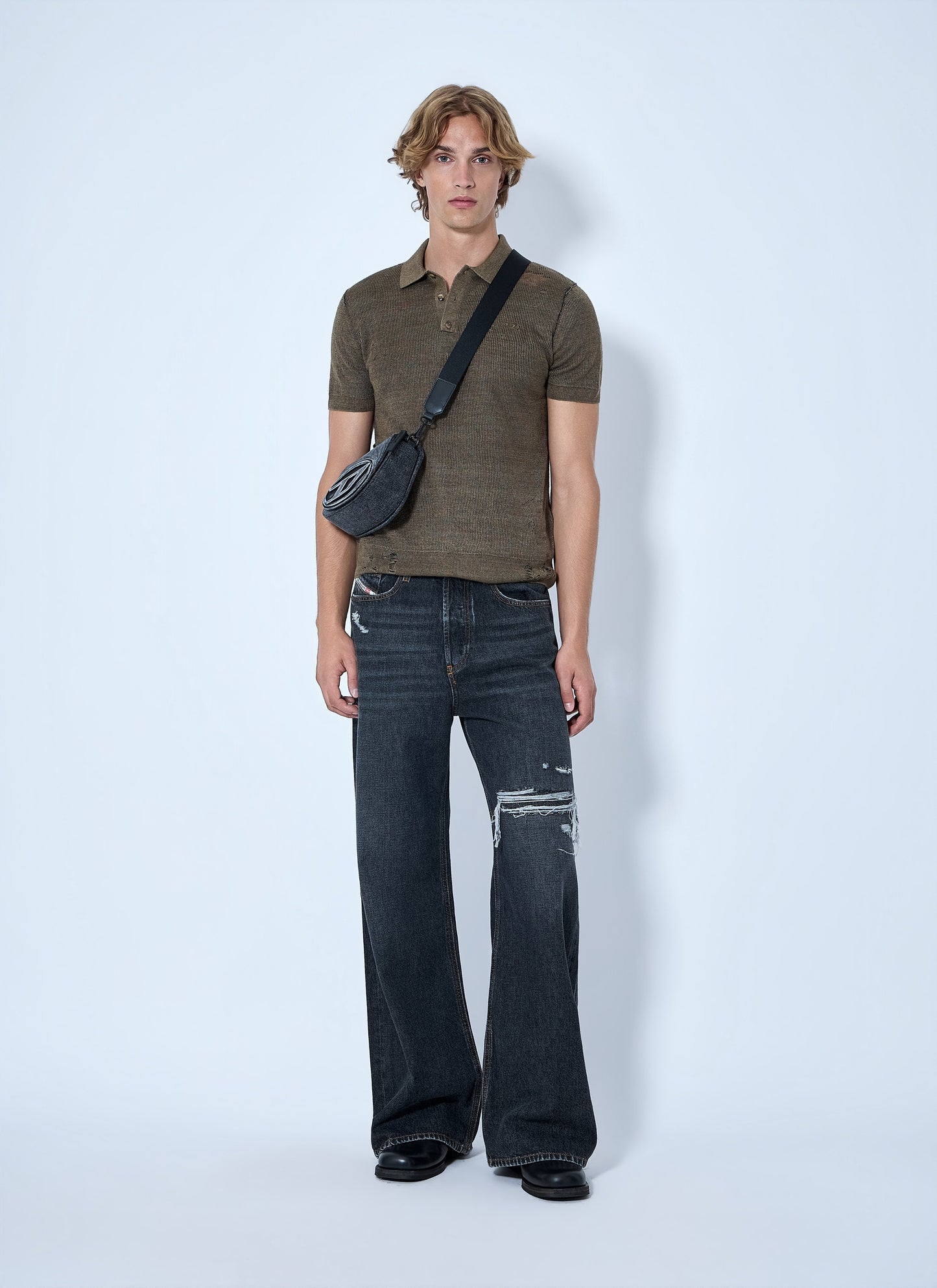 Diesel Men D-Rise Wide Leg Jeans DIESEL