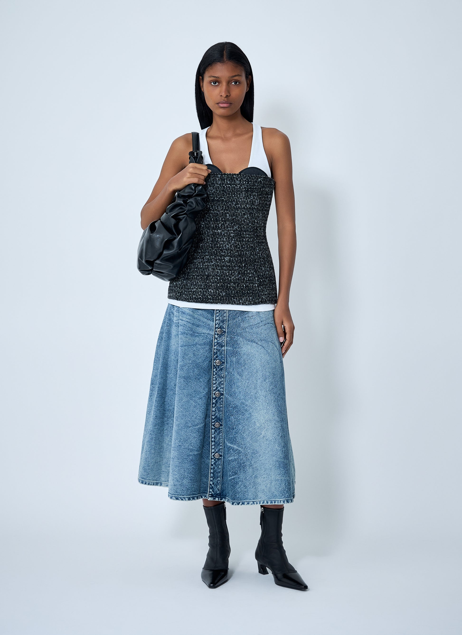 Diesel Women De-Annet-Fsh Midi Skirt DIESEL