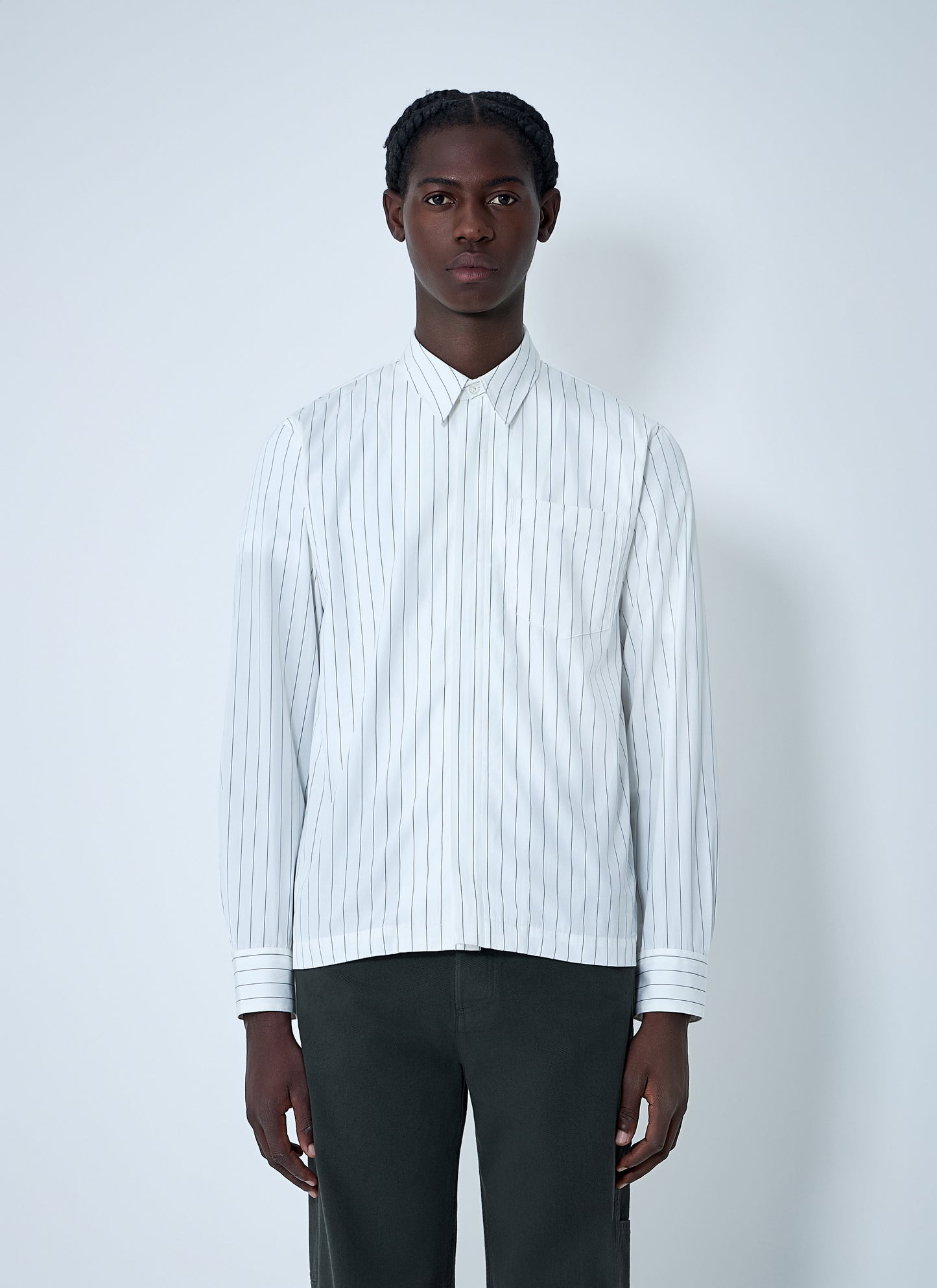 Dries Van Noten Men Stripe Button-Down Shirt DRIES VAN NOTEN