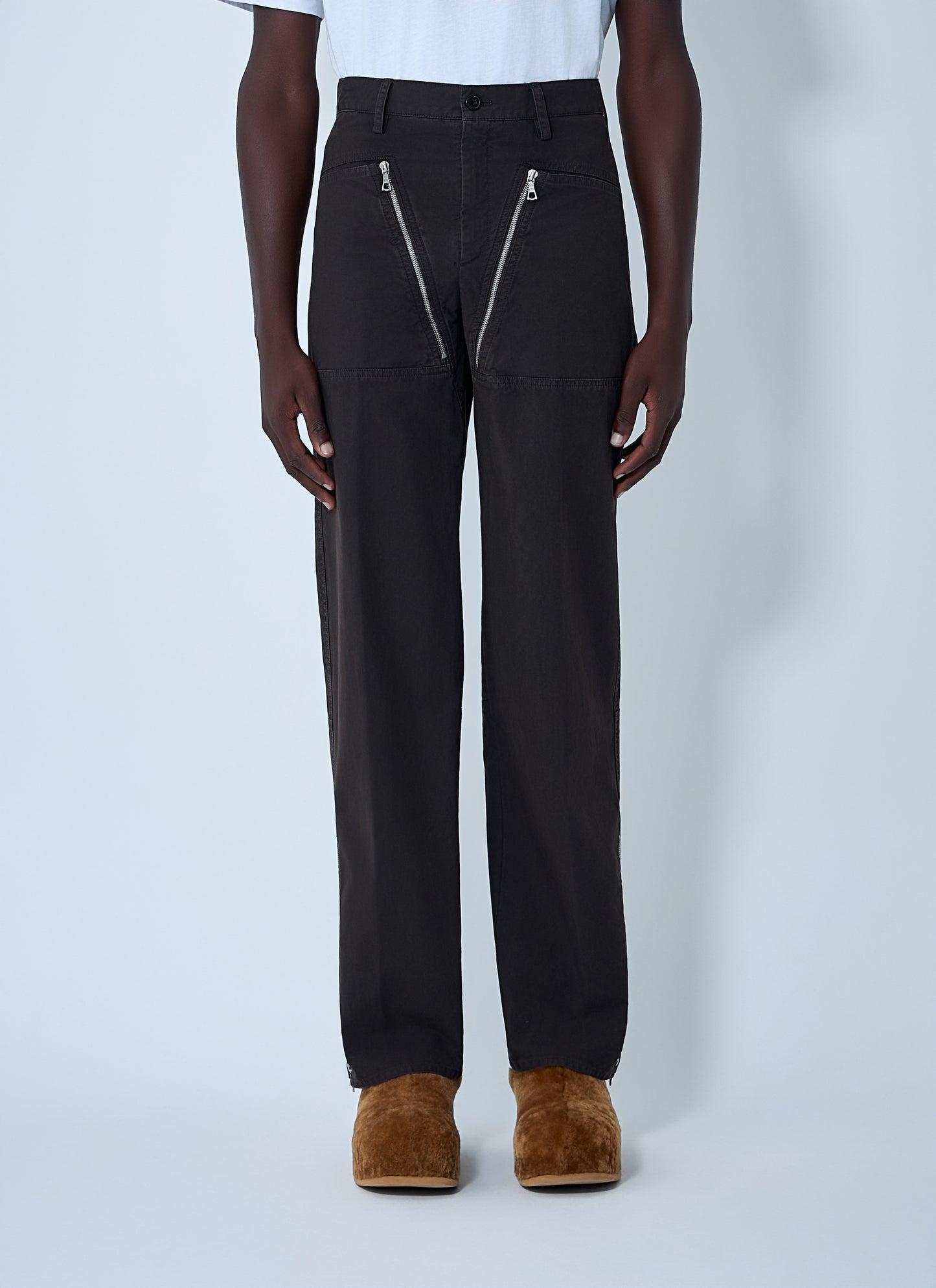 Dries Van Noten Men Zip Cotton-Twill Pants DRIES VAN NOTEN