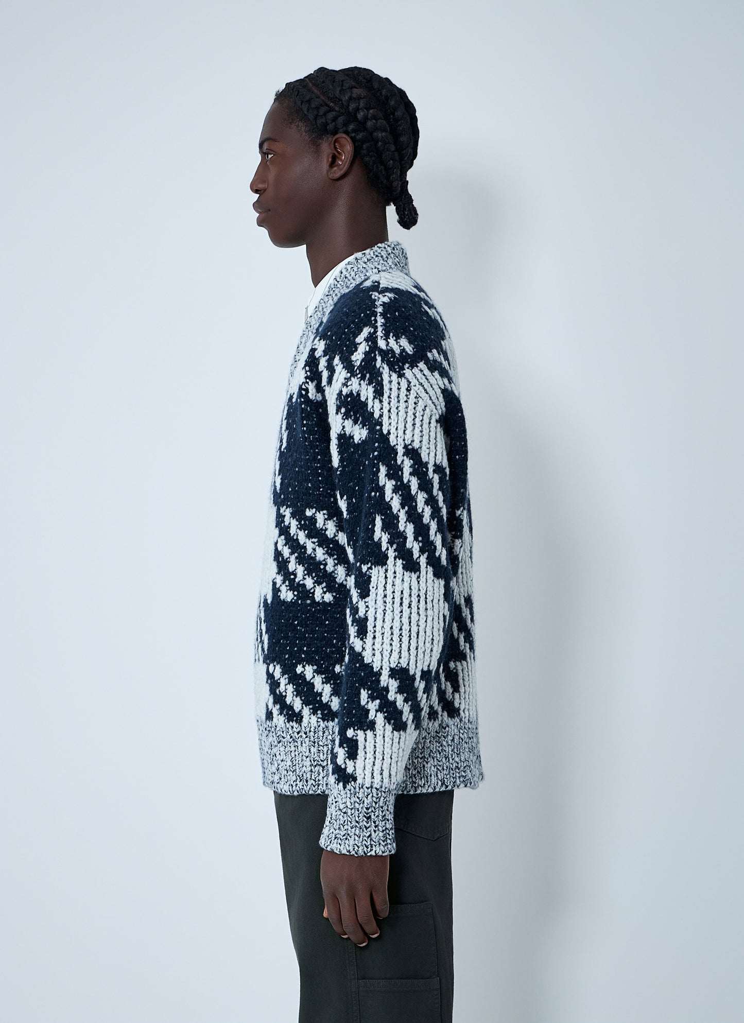 Dries Van Noten Men Check Wool-Blend Sweater DRIES VAN NOTEN