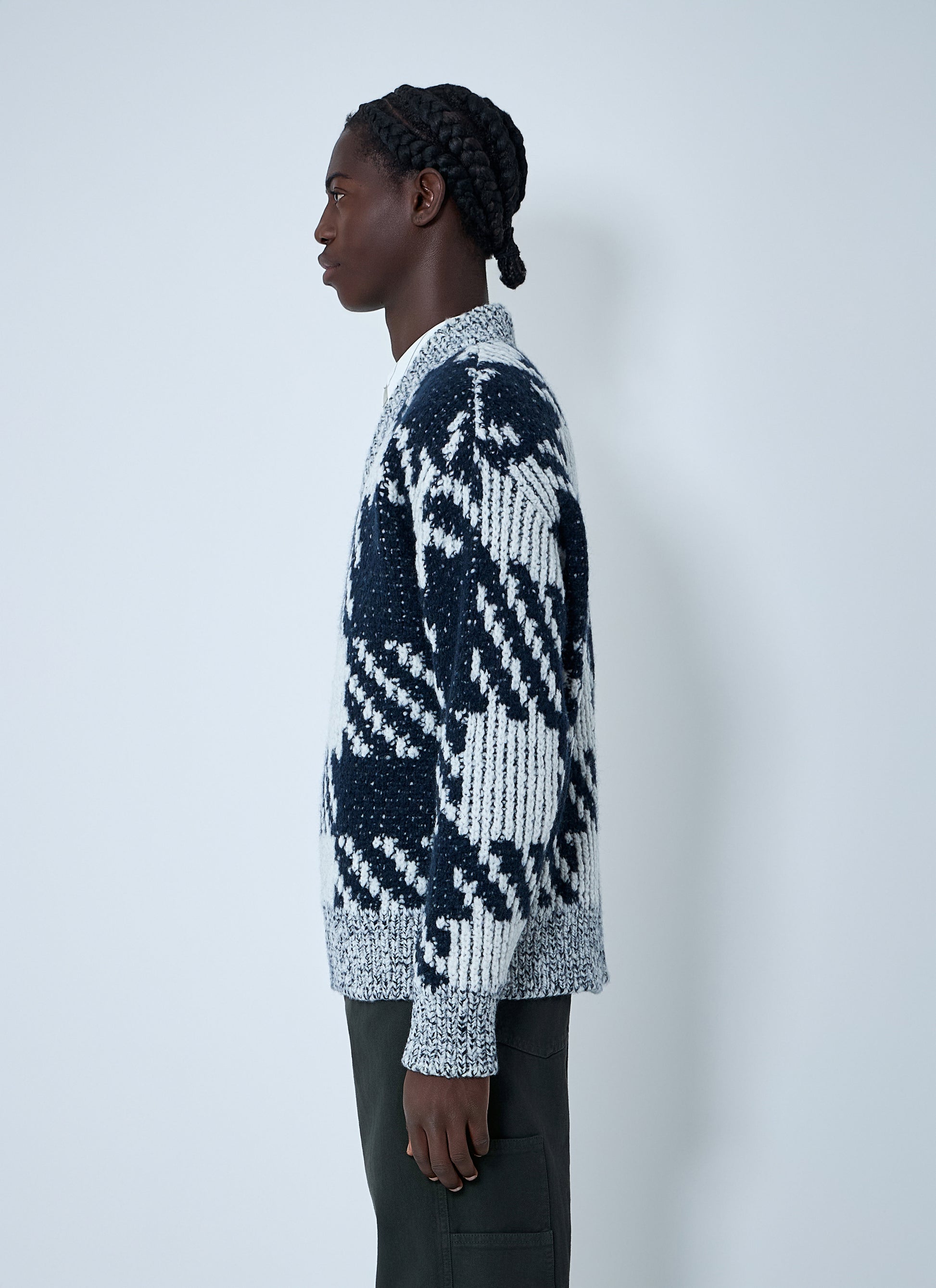 Dries Van Noten Men Check Wool-Blend Sweater DRIES VAN NOTEN
