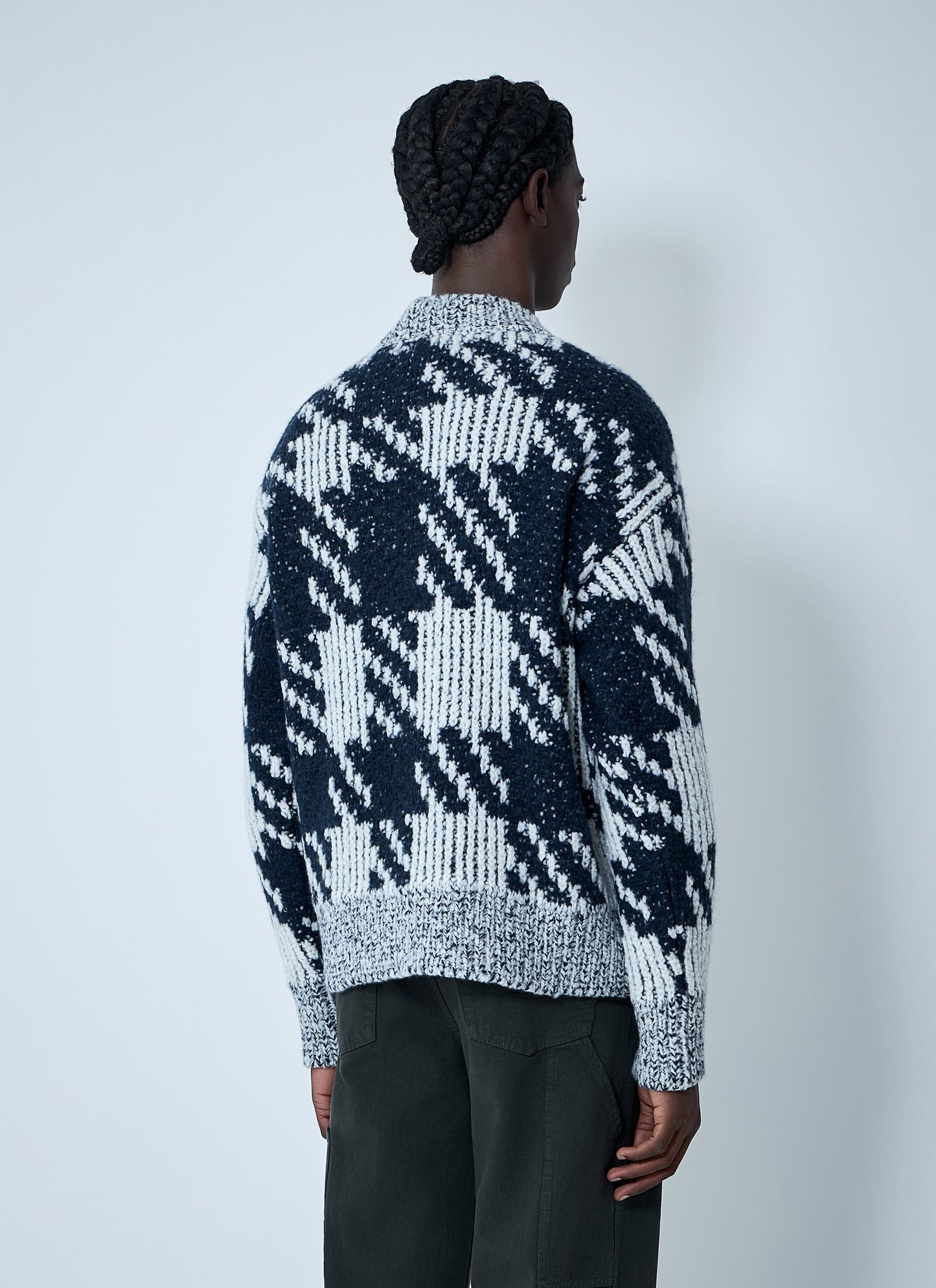 Dries Van Noten Men Check Wool-Blend Sweater DRIES VAN NOTEN