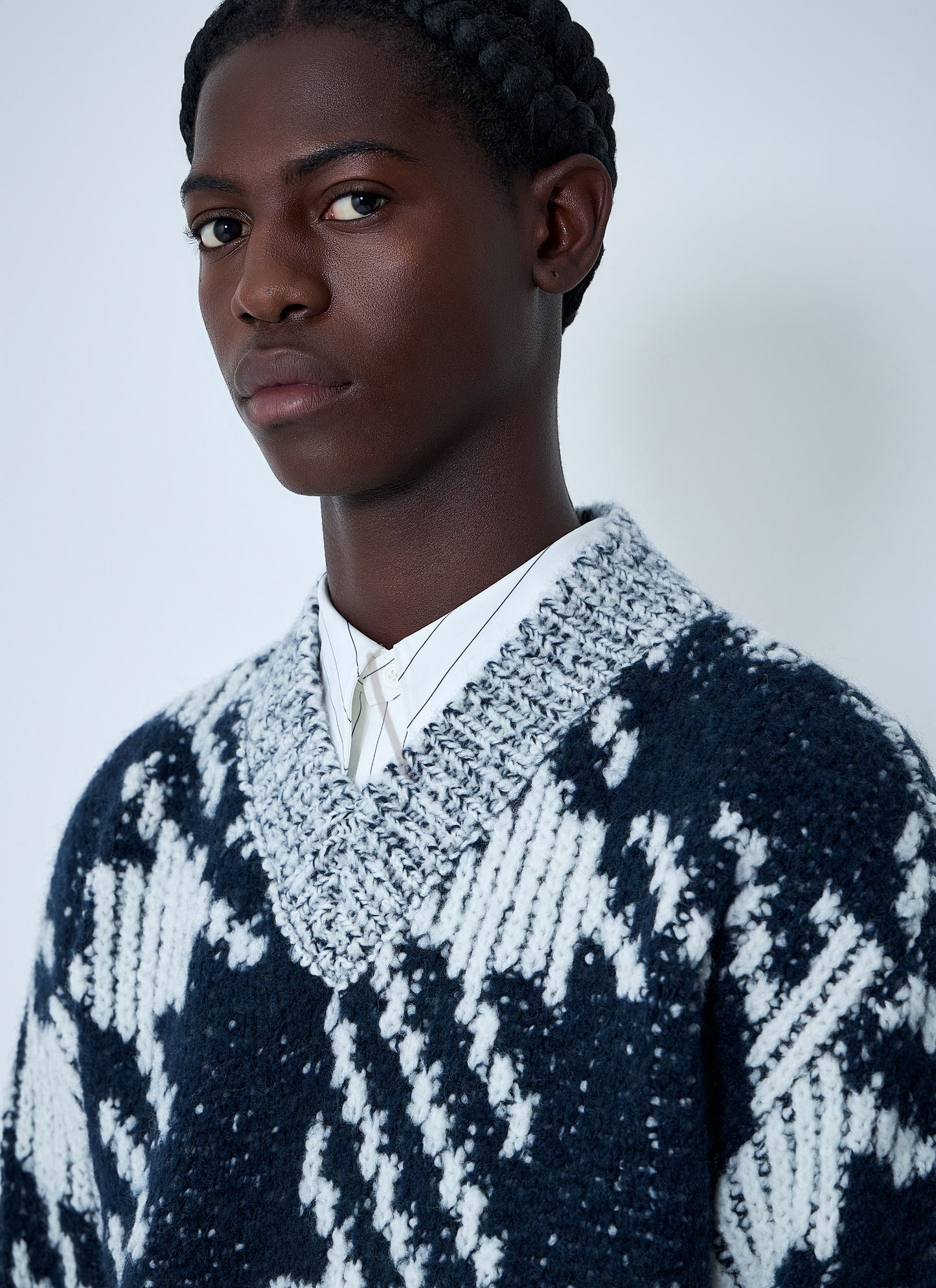 Dries Van Noten Men Check Wool-Blend Sweater DRIES VAN NOTEN