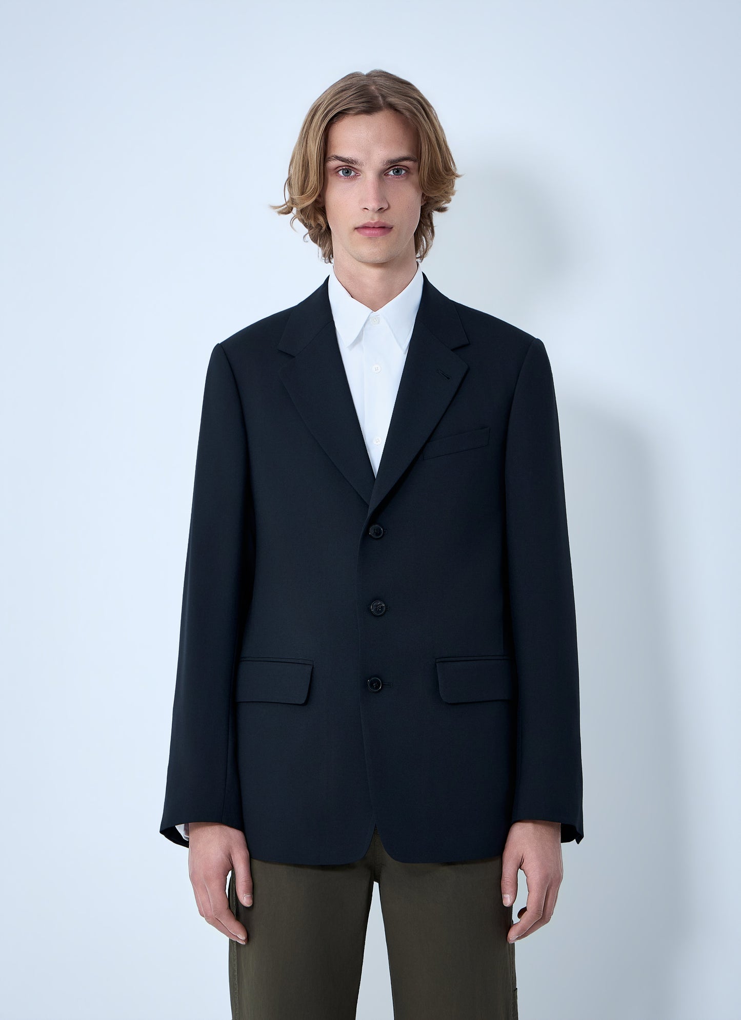 Dries Van Noten Men Single-Breasted Wool Blazer DRIES VAN NOTEN