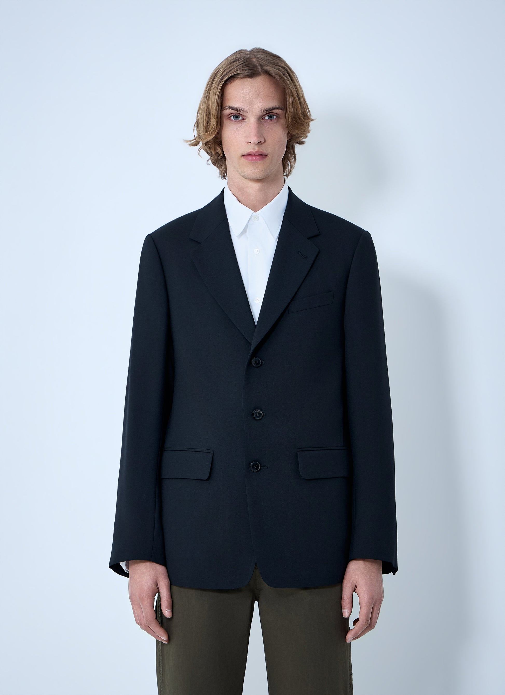 Dries Van Noten Men Single-Breasted Wool Blazer DRIES VAN NOTEN