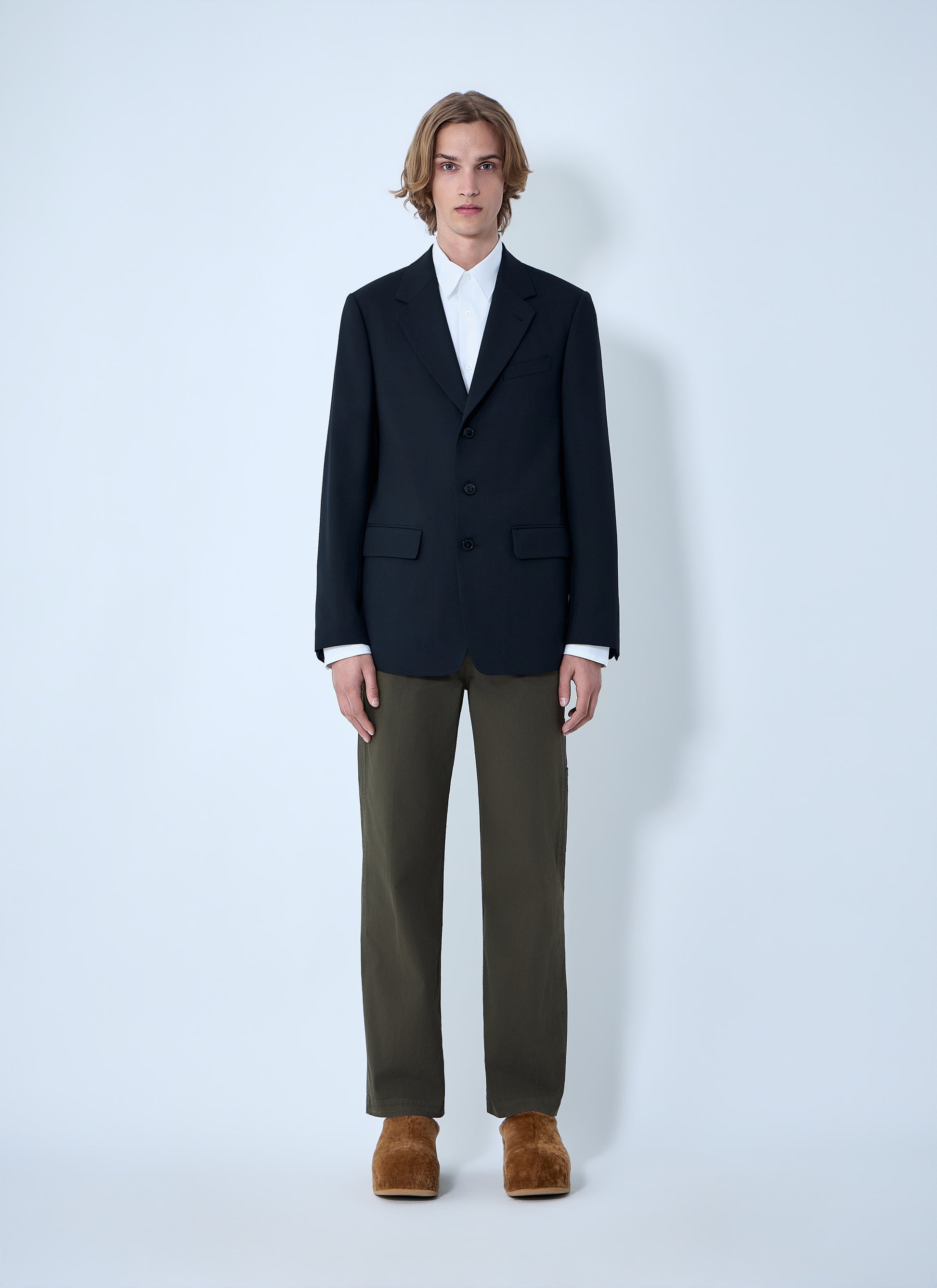 Dries Van Noten Men Single-Breasted Wool Blazer DRIES VAN NOTEN