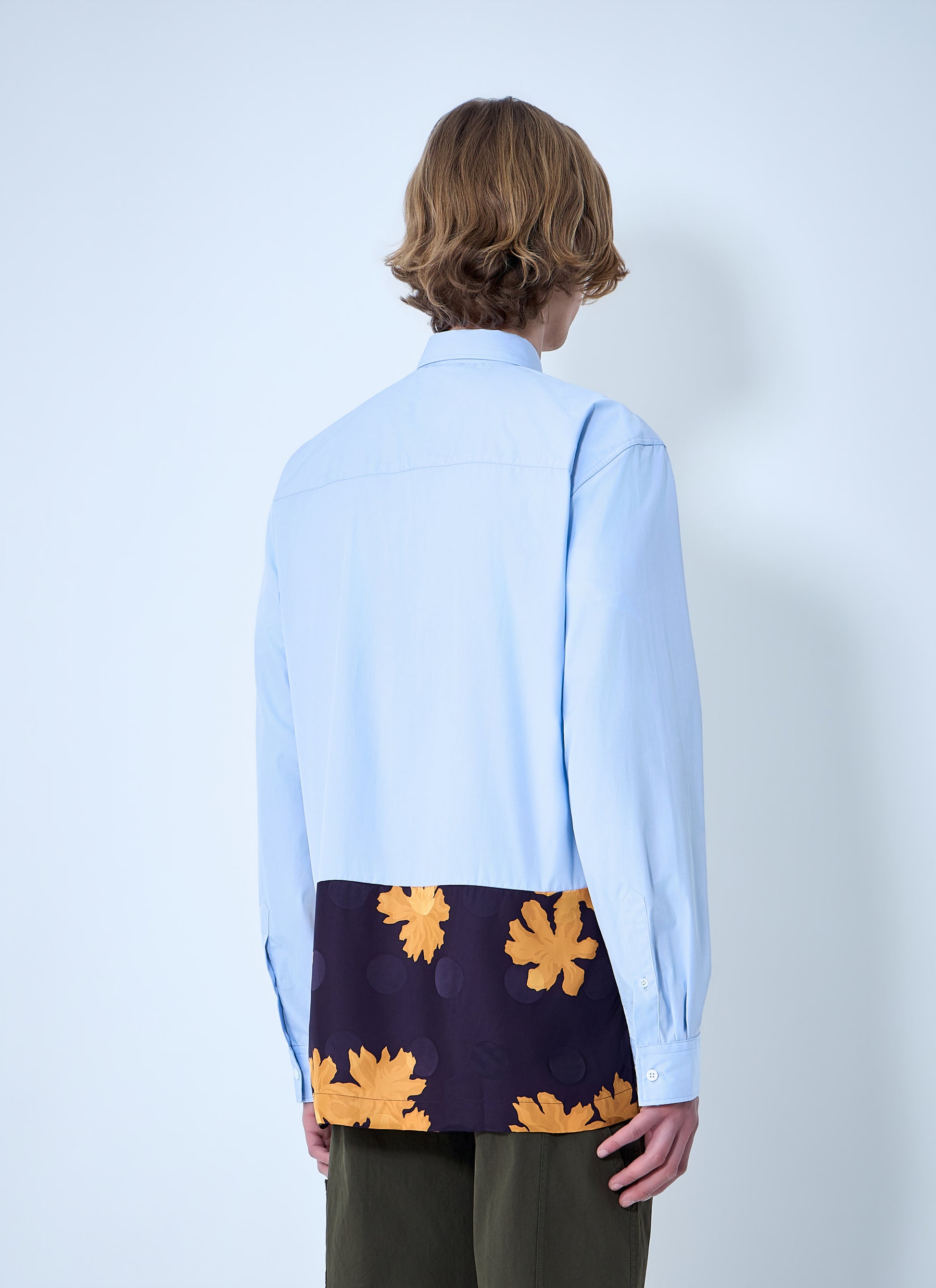 Dries Van Noten Men Contrast Cotton Shirt DRIES VAN NOTEN