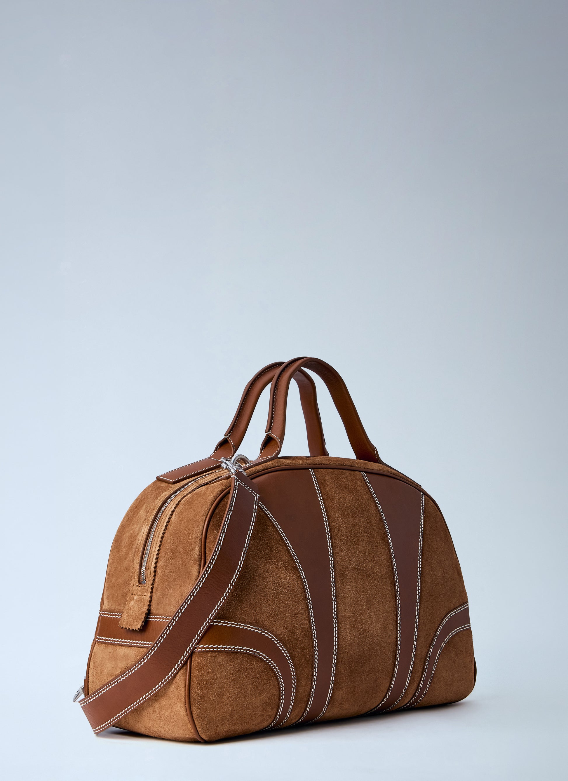 Dries Van Noten Men Leather-Trimmed Suede Duffel Bag DRIES VAN NOTEN