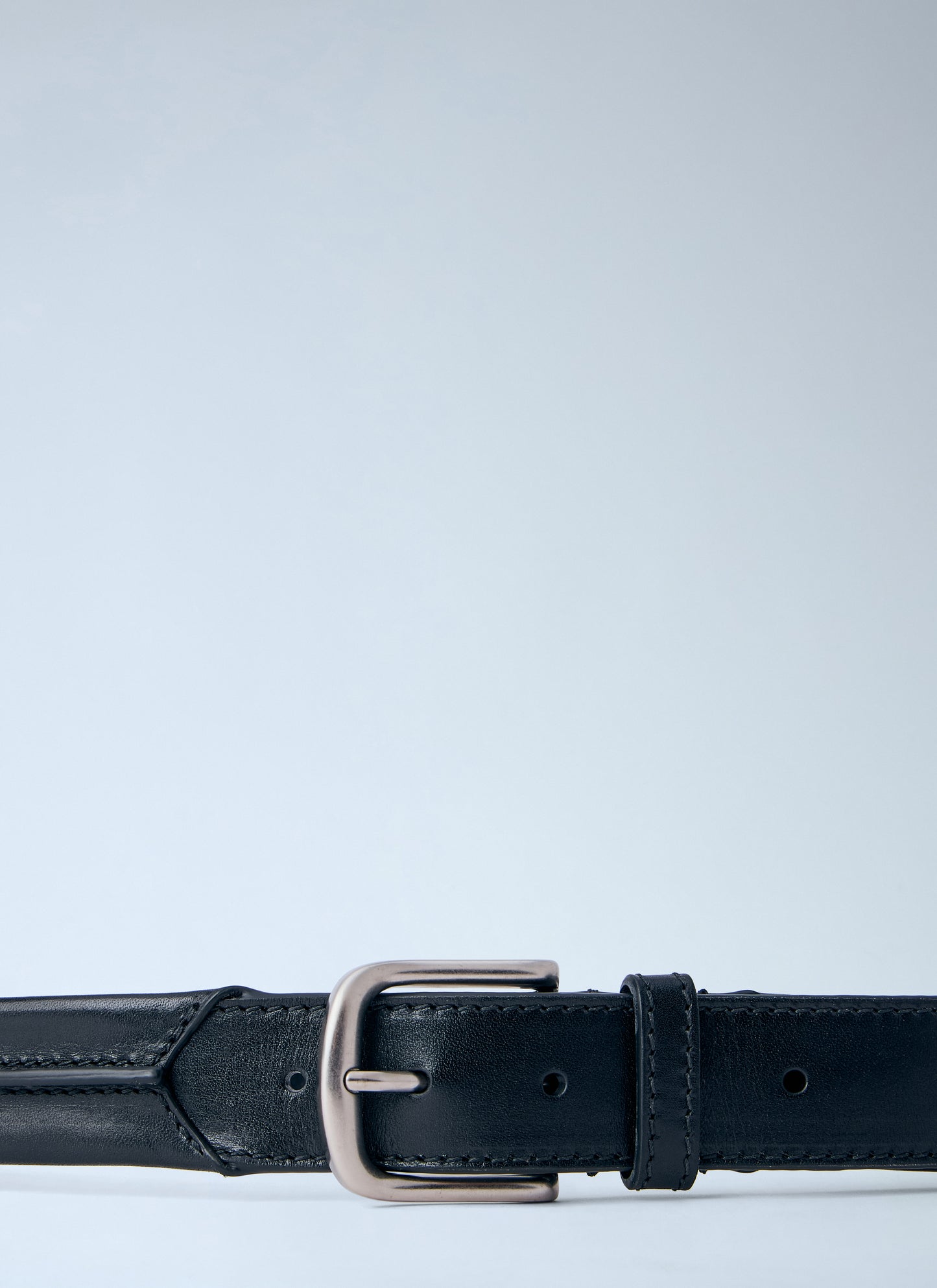 Dries Van Noten Men Embossead Seam Leather Belt DRIES VAN NOTEN