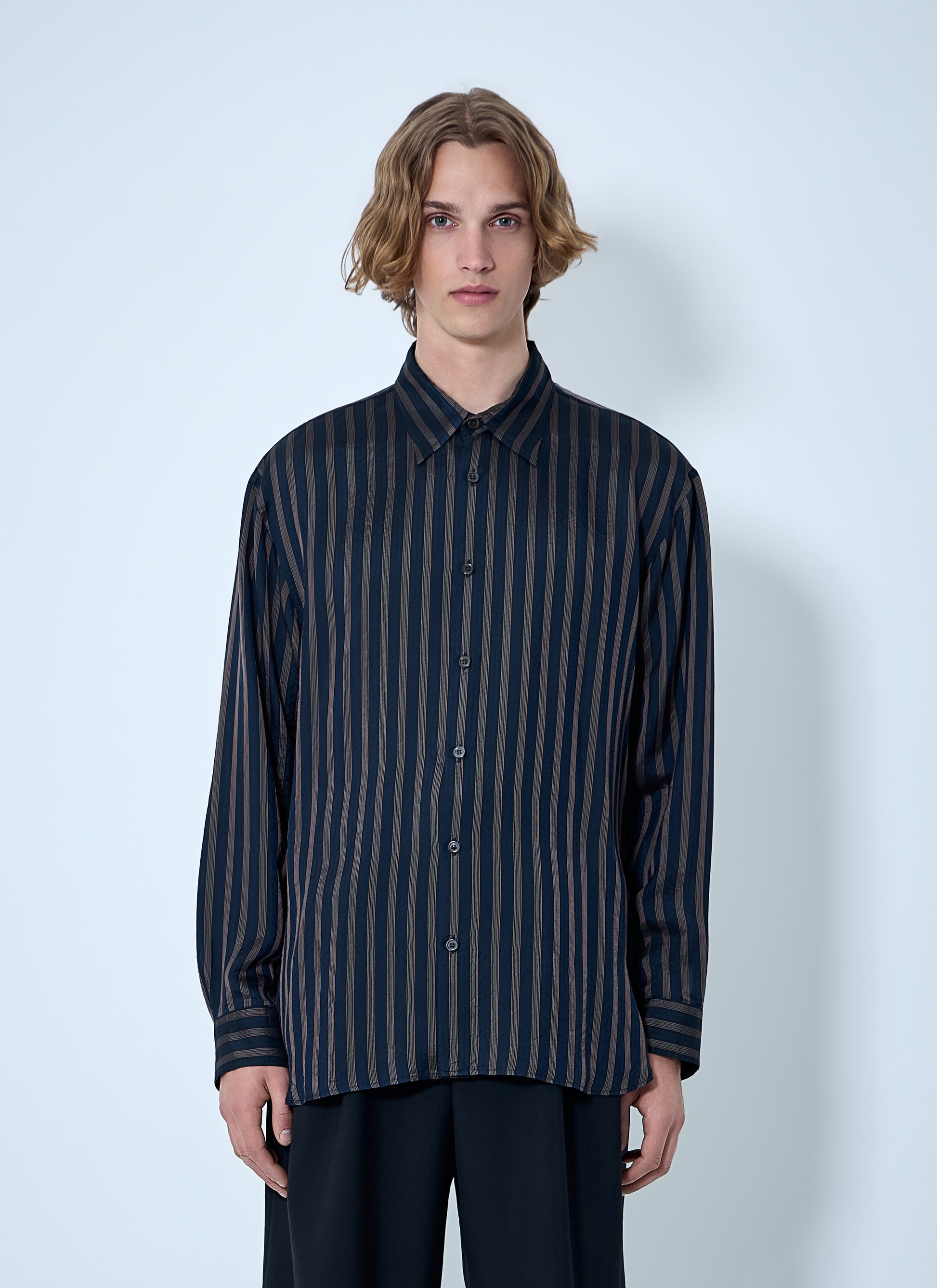 Dries Van Noten Men Striped Button-Down Shirt DRIES VAN NOTEN